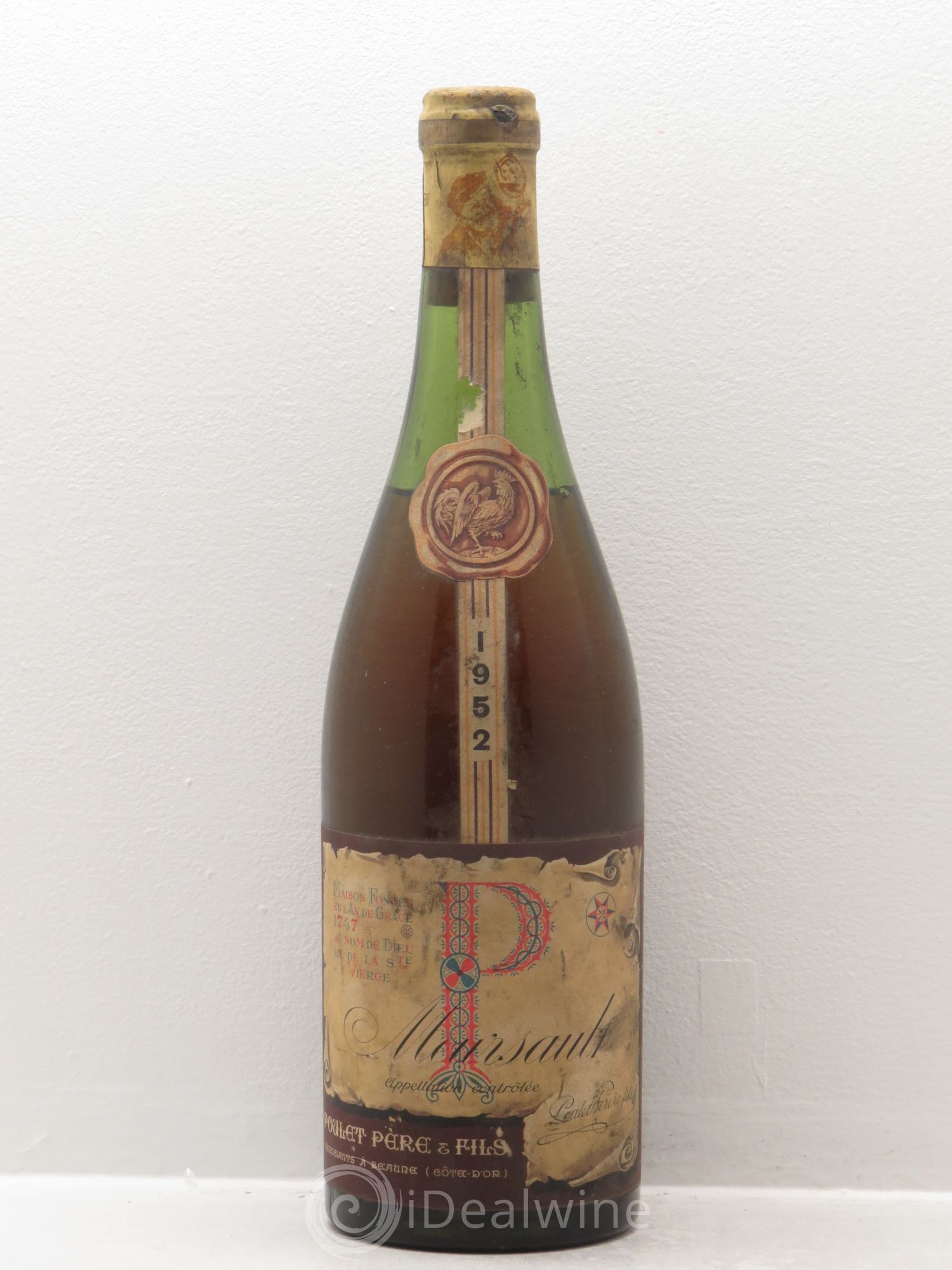 Meursault domaine Poulet père et fils 1952 - Posten von 1 Flasche - 0