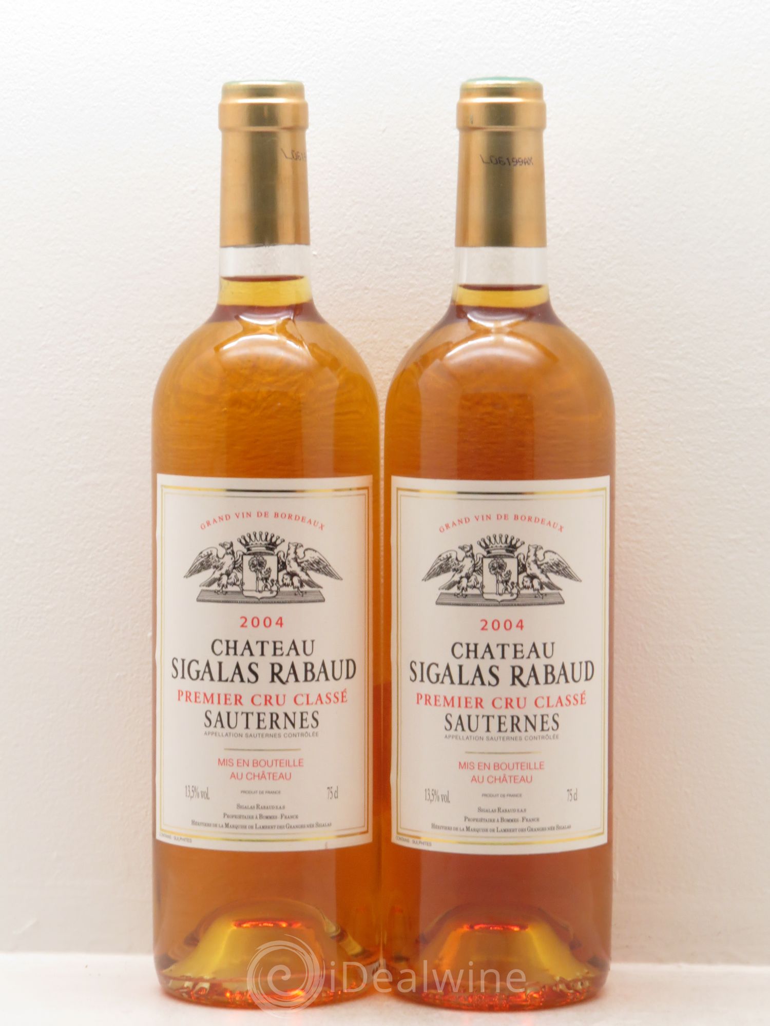 Château Sigalas Rabaud 1er Grand Cru Classé 2004 - Lotto di 2 bottiglie - 0