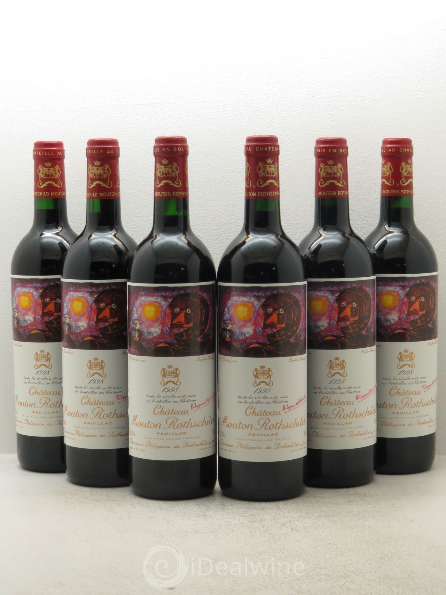 Château Mouton Rothschild 1er Grand Cru Classé 1998 - Lot de 6 bouteilles - 0