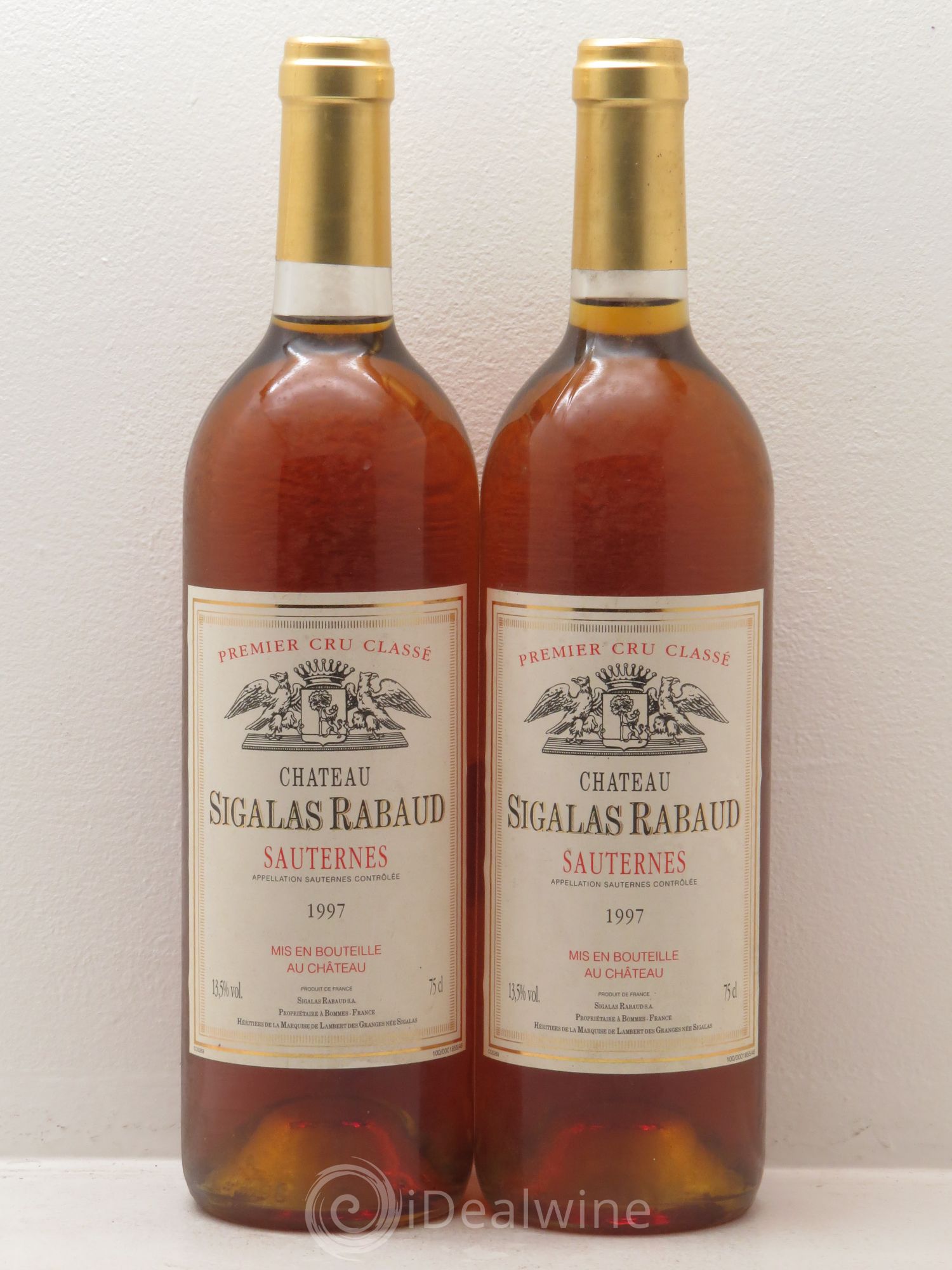 Château Sigalas Rabaud 1er Grand Cru Classé 1997 - Lotto di 2 bottiglie - 0