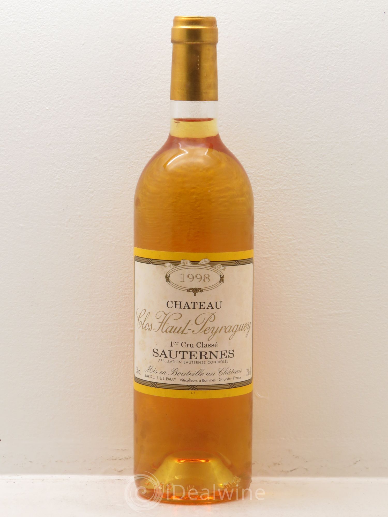 Clos Haut-Peyraguey 1er Grand Cru Classé 1998 - Lot de 1 bouteille - 0