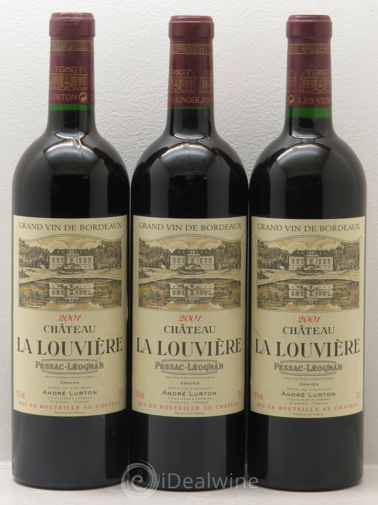 Château la Louvière 2001 - Lot de 3 bouteilles - 0