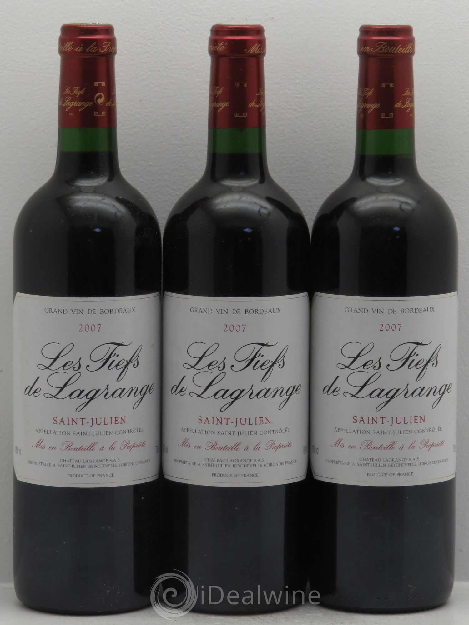 Les Fiefs de Lagrange Second Vin 2007 - Lot de 3 bouteilles - 0