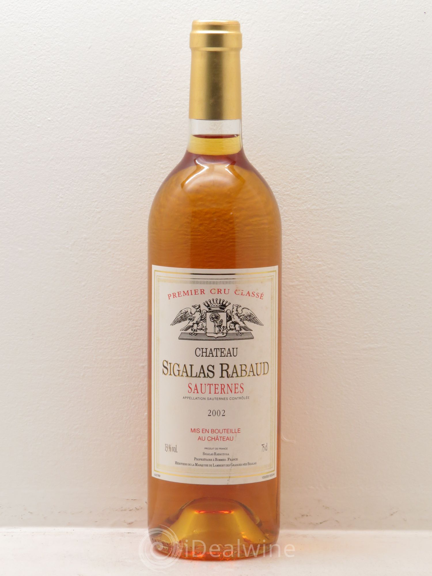 Château Sigalas Rabaud 1er Grand Cru Classé 2002 - Posten von 1 Flasche - 0