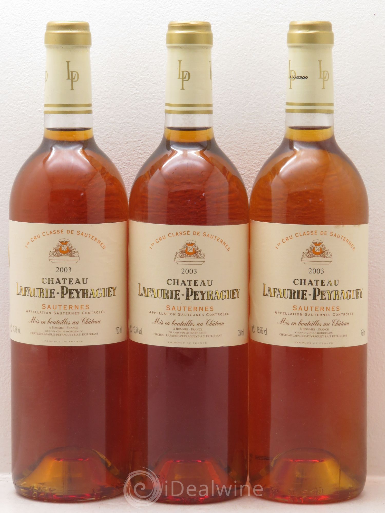 Château Lafaurie-Peyraguey 1er Grand Cru Classé 2003 - Lotto di 3 bottiglie - 0