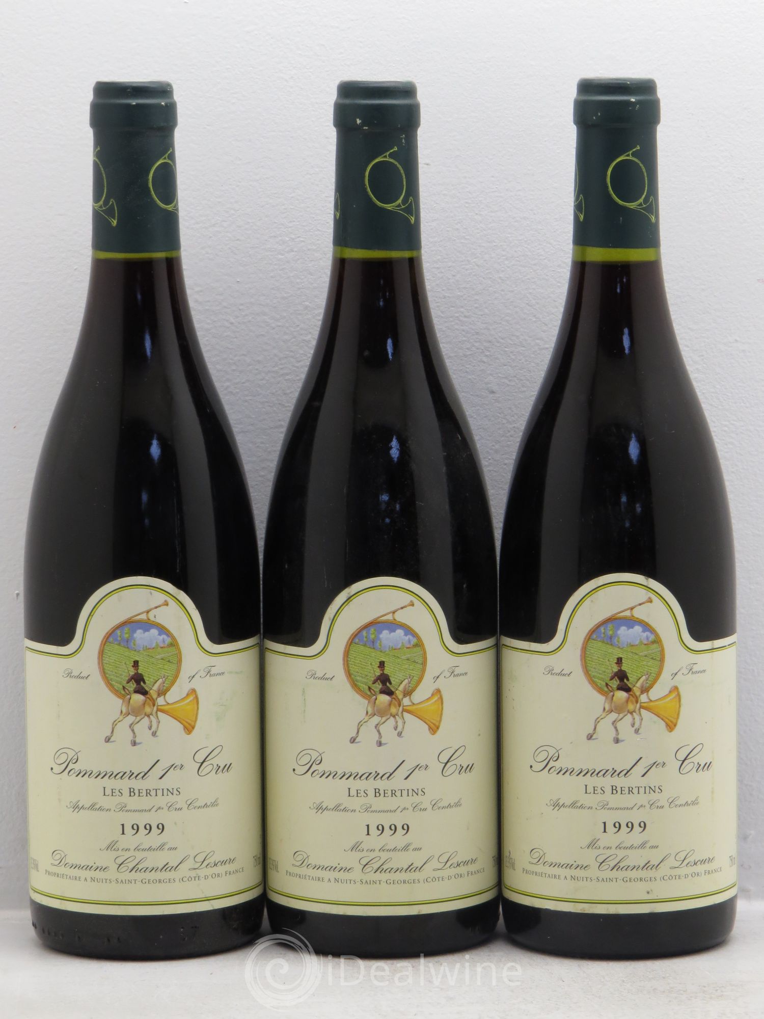 Pommard 1er Cru Les Bertins Chantal Lescure 1999 - Lot de 3 bouteilles - 0