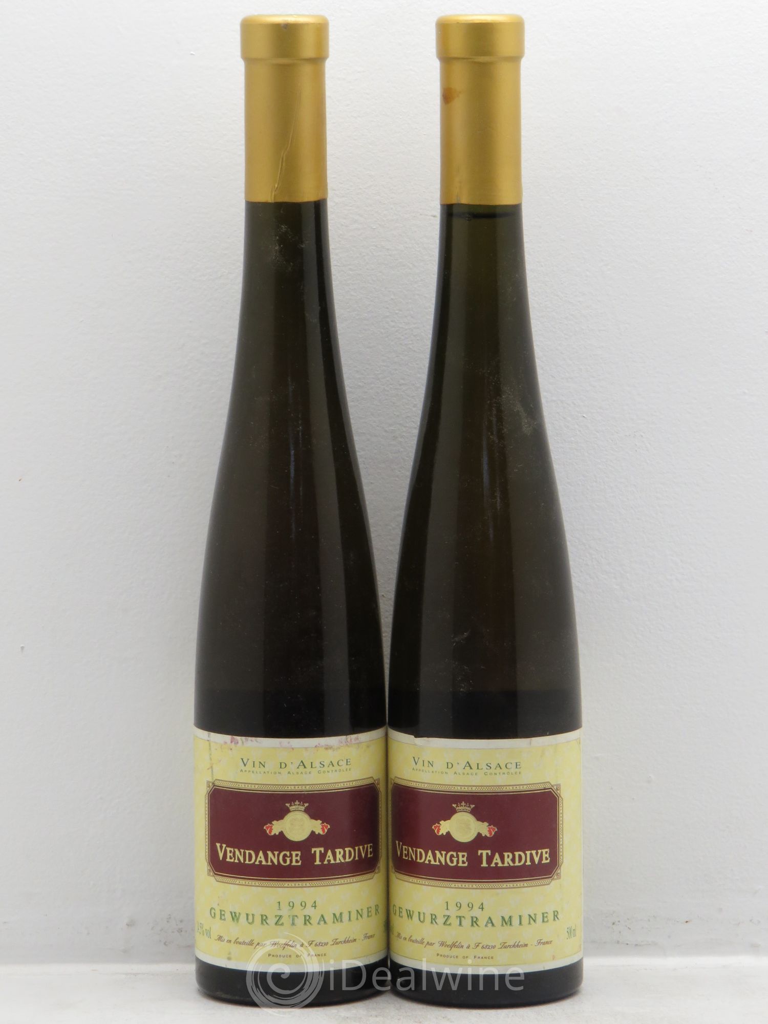 Gewurztraminer Vendanges tardives Woelfelin 50CL 1994 - Posten von 2 Flaschen - 0