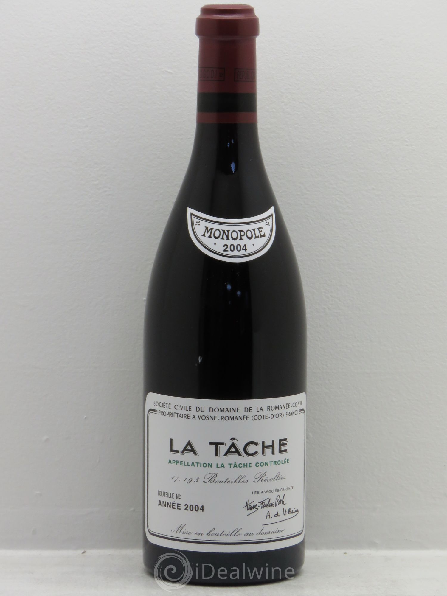 La Tâche Grand Cru Domaine de la Romanée-Conti 2004 - Lot de 1 bouteille - 0
