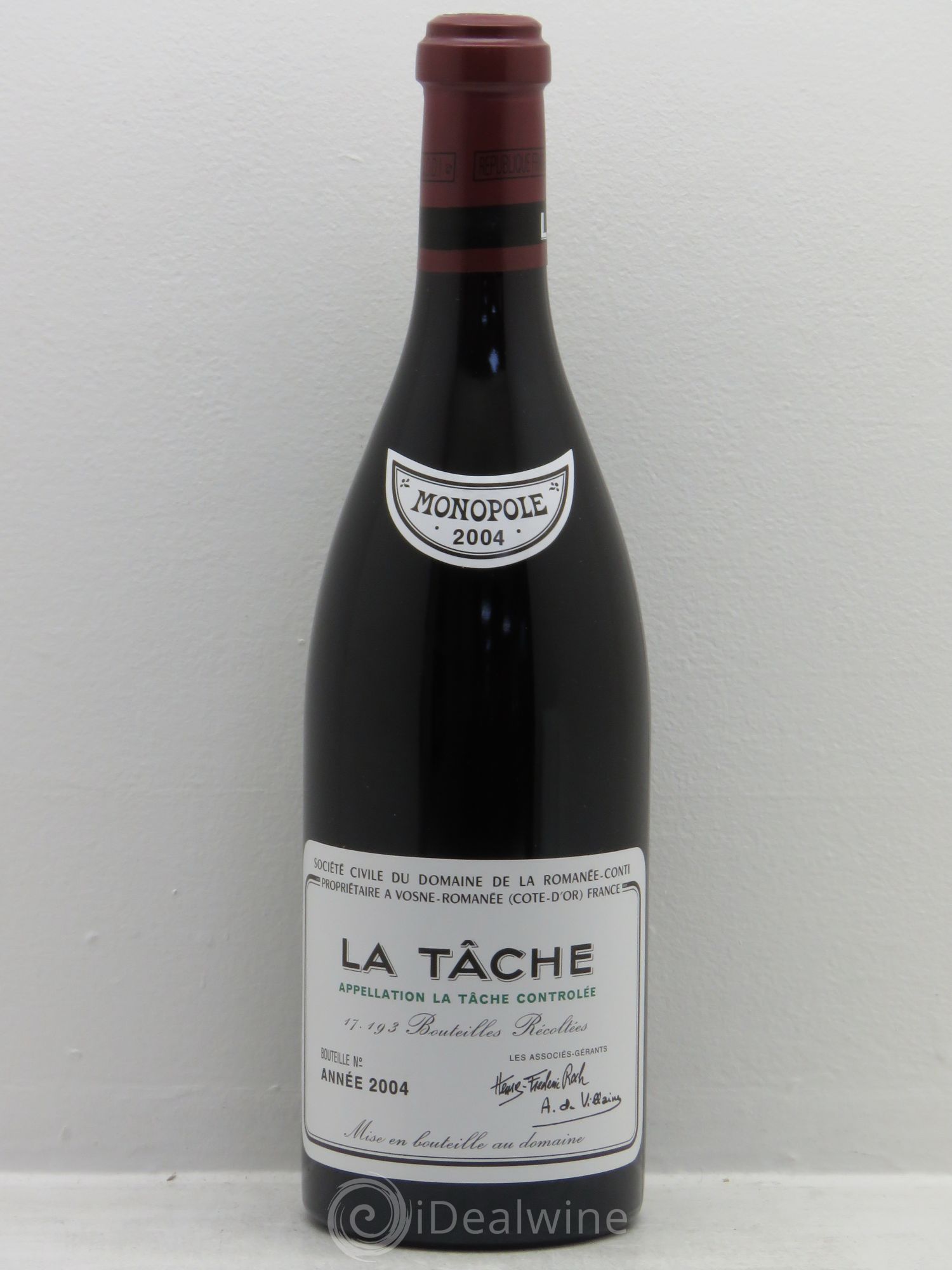 La Tâche Grand Cru Domaine de la Romanée-Conti 2004 - Lot de 1 bouteille - 0