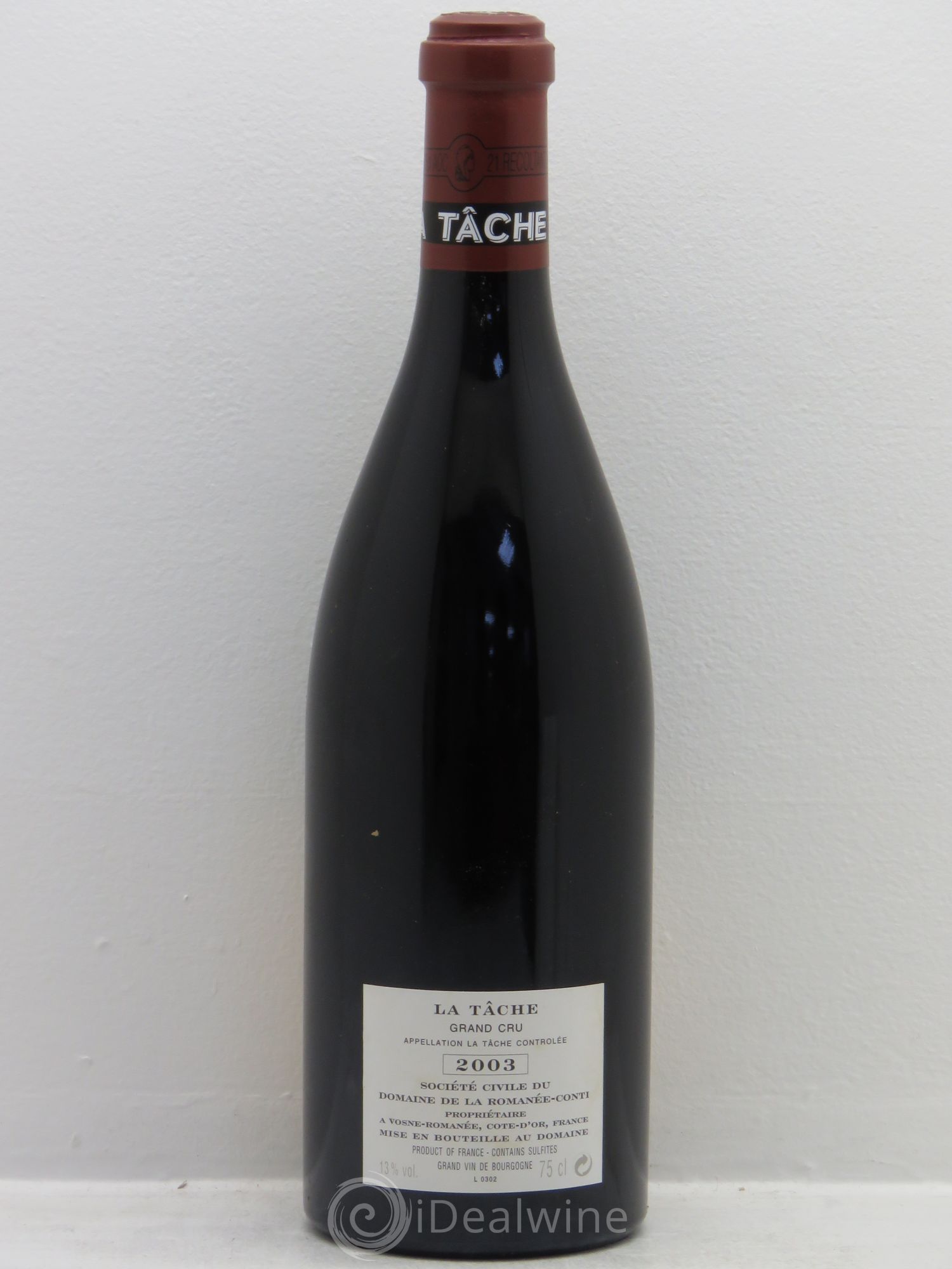 La Tâche Grand Cru Domaine de la Romanée-Conti 2003 - Lot de 1 bouteille - 1