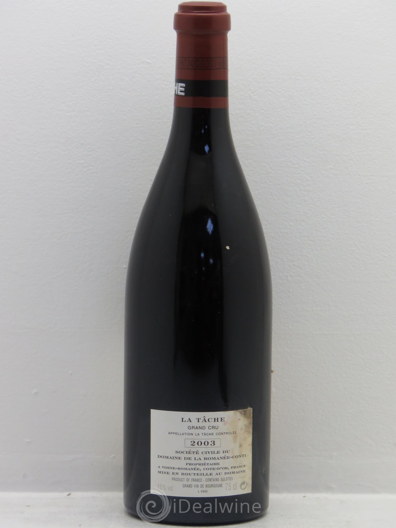 La Tâche Grand Cru Domaine de la Romanée-Conti 2003 - Lot de 1 bouteille - 1