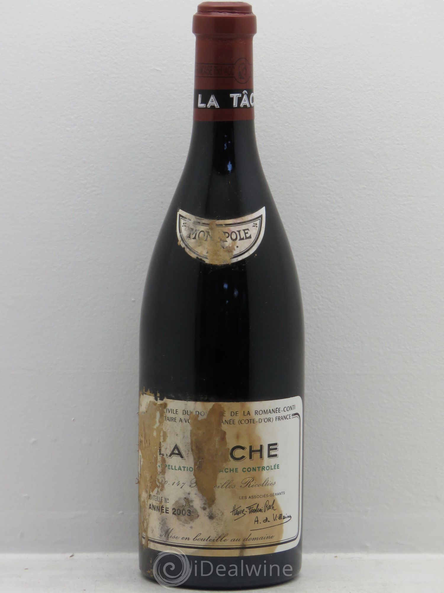 La Tâche Grand Cru Domaine de la Romanée-Conti 2003 - Lot de 1 bouteille - 0