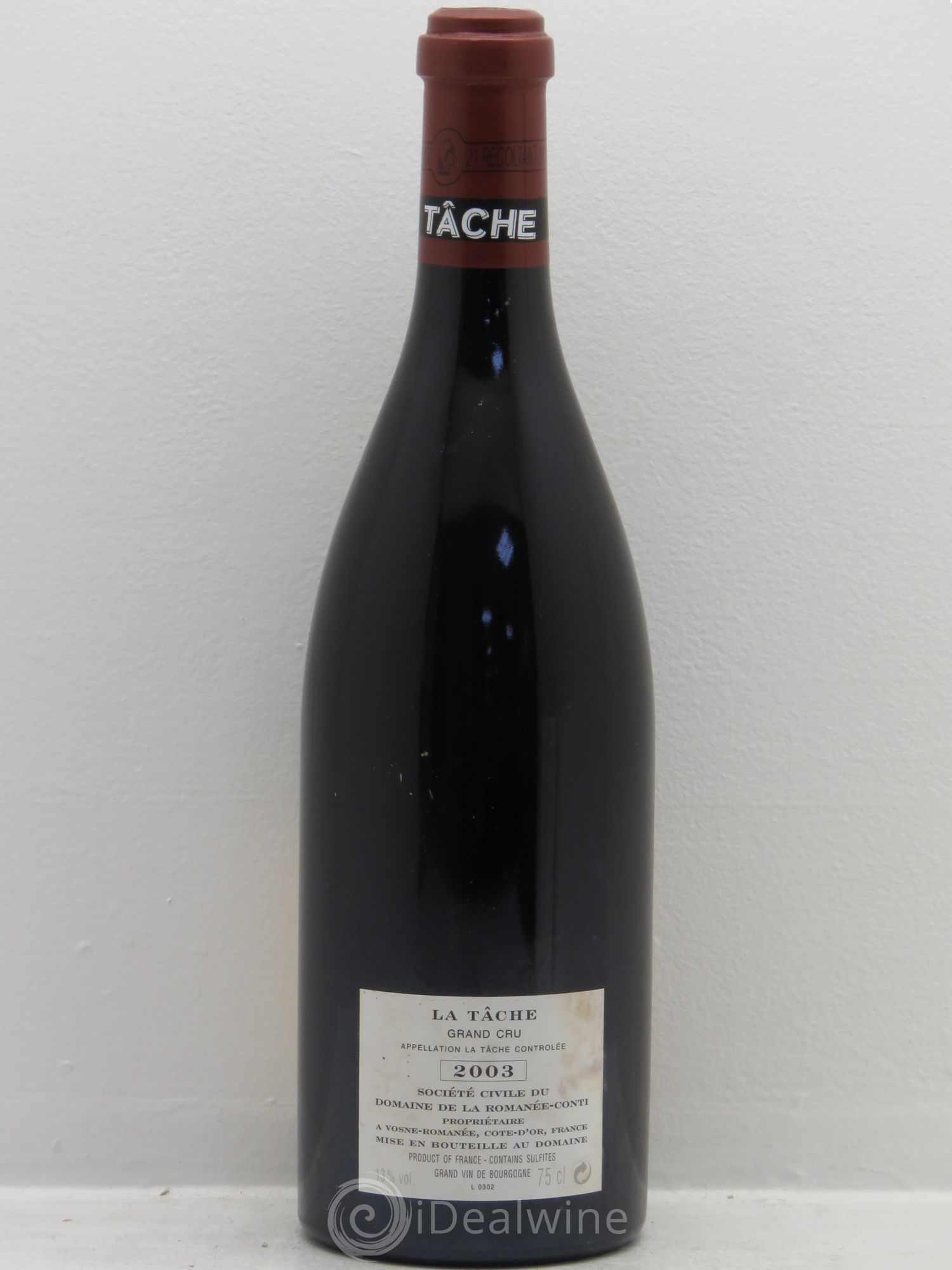 La Tâche Grand Cru Domaine de la Romanée-Conti 2003 - Lot de 1 bouteille - 1