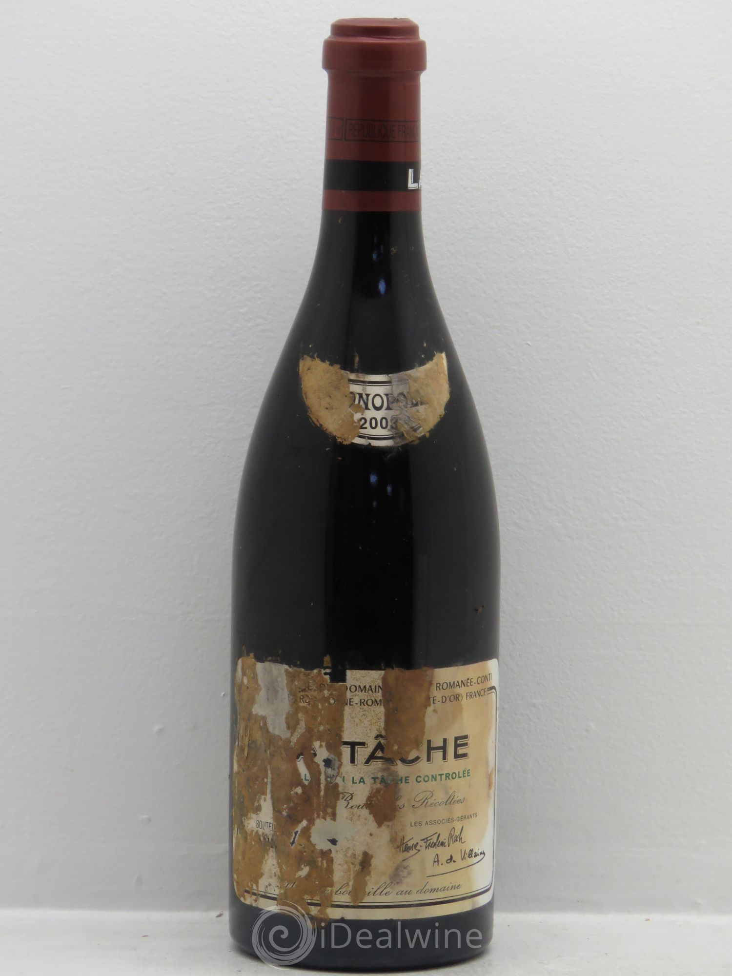 La Tâche Grand Cru Domaine de la Romanée-Conti 2003 - Lot de 1 bouteille - 0