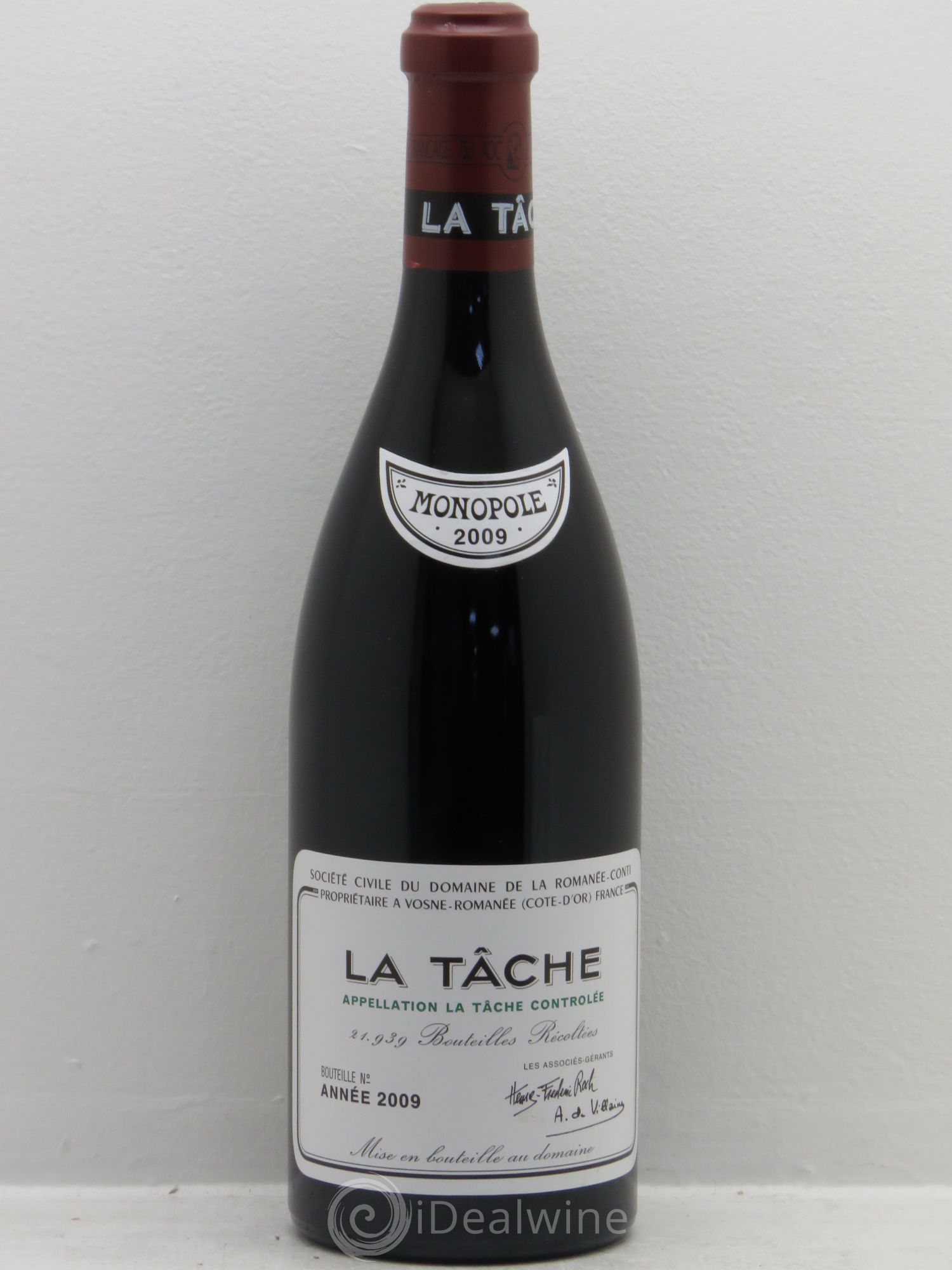 La Tâche Grand Cru Domaine de la Romanée-Conti 2009 - Lot de 1 bouteille - 0