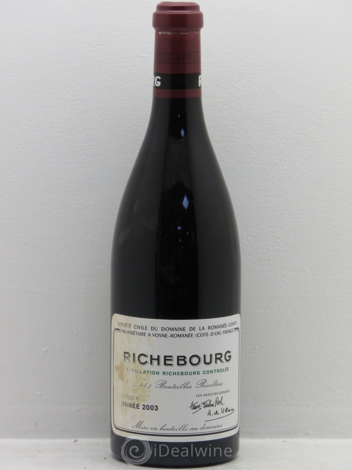 Richebourg Grand Cru Domaine de la Romanée-Conti 2003 - Lot de 1 bouteille - 0