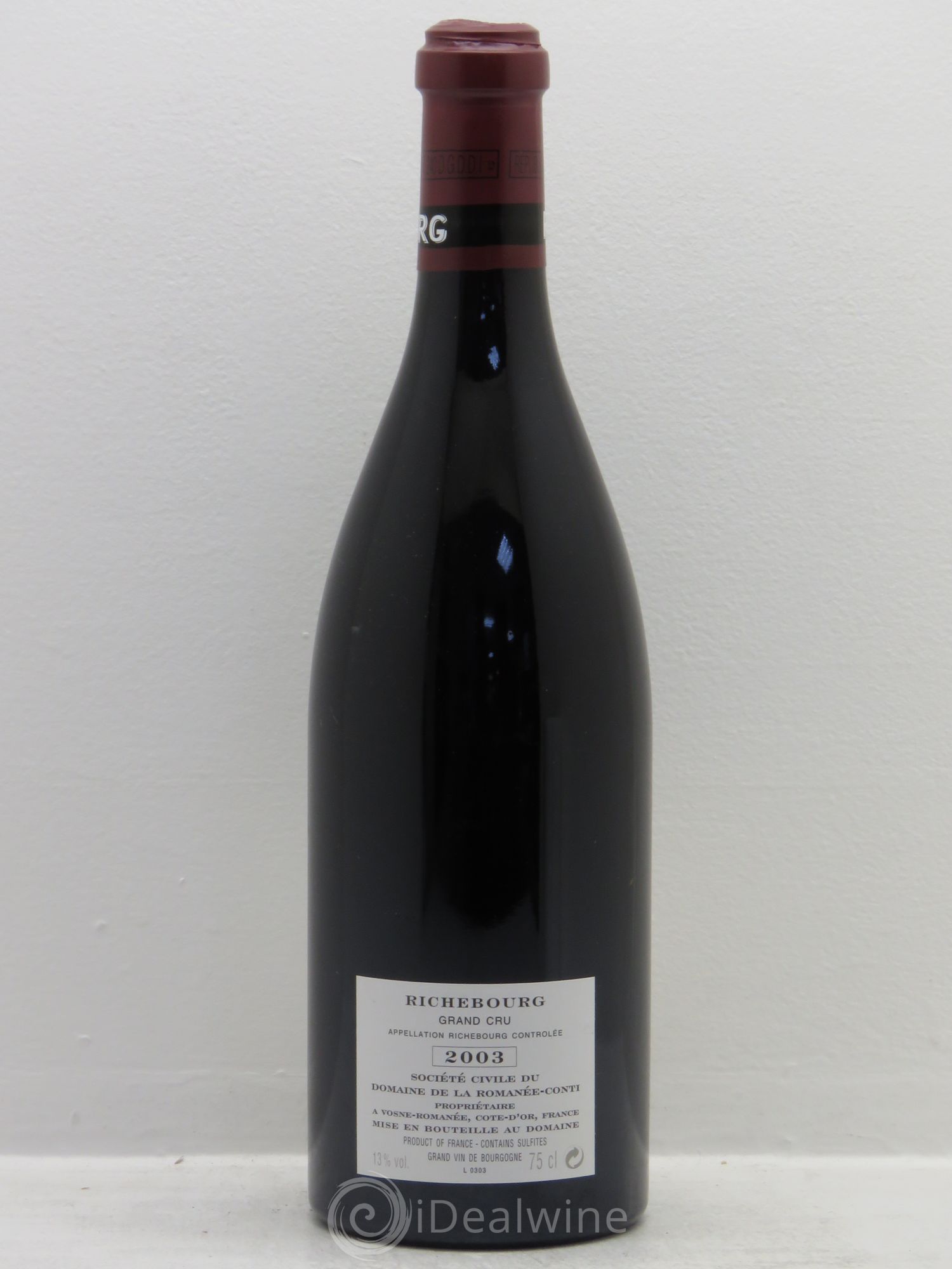 Richebourg Grand Cru Domaine de la Romanée-Conti 2003 - Lot de 1 bouteille - 1