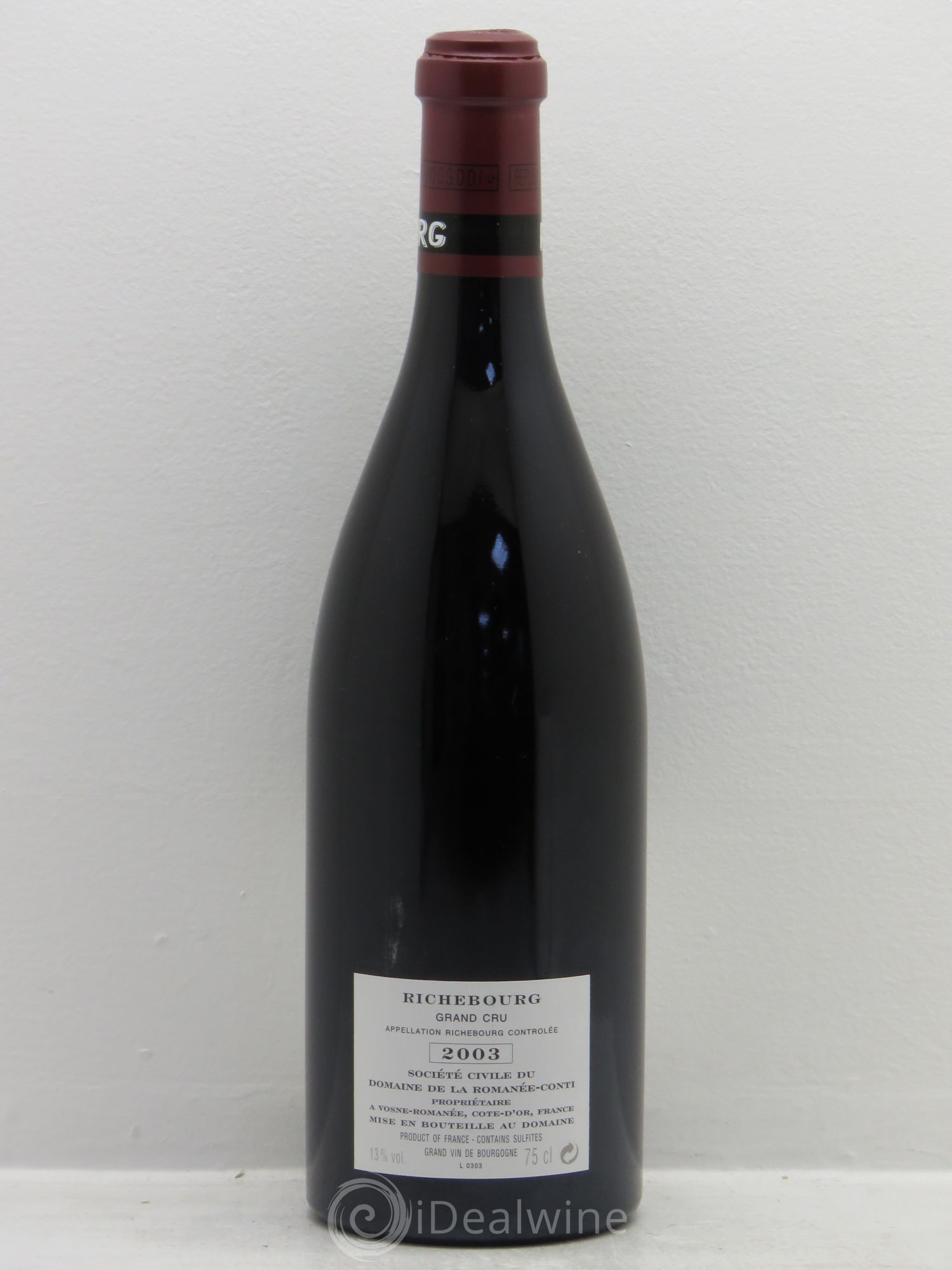 Richebourg Grand Cru Domaine de la Romanée-Conti 2003 - Lot de 1 bouteille - 1
