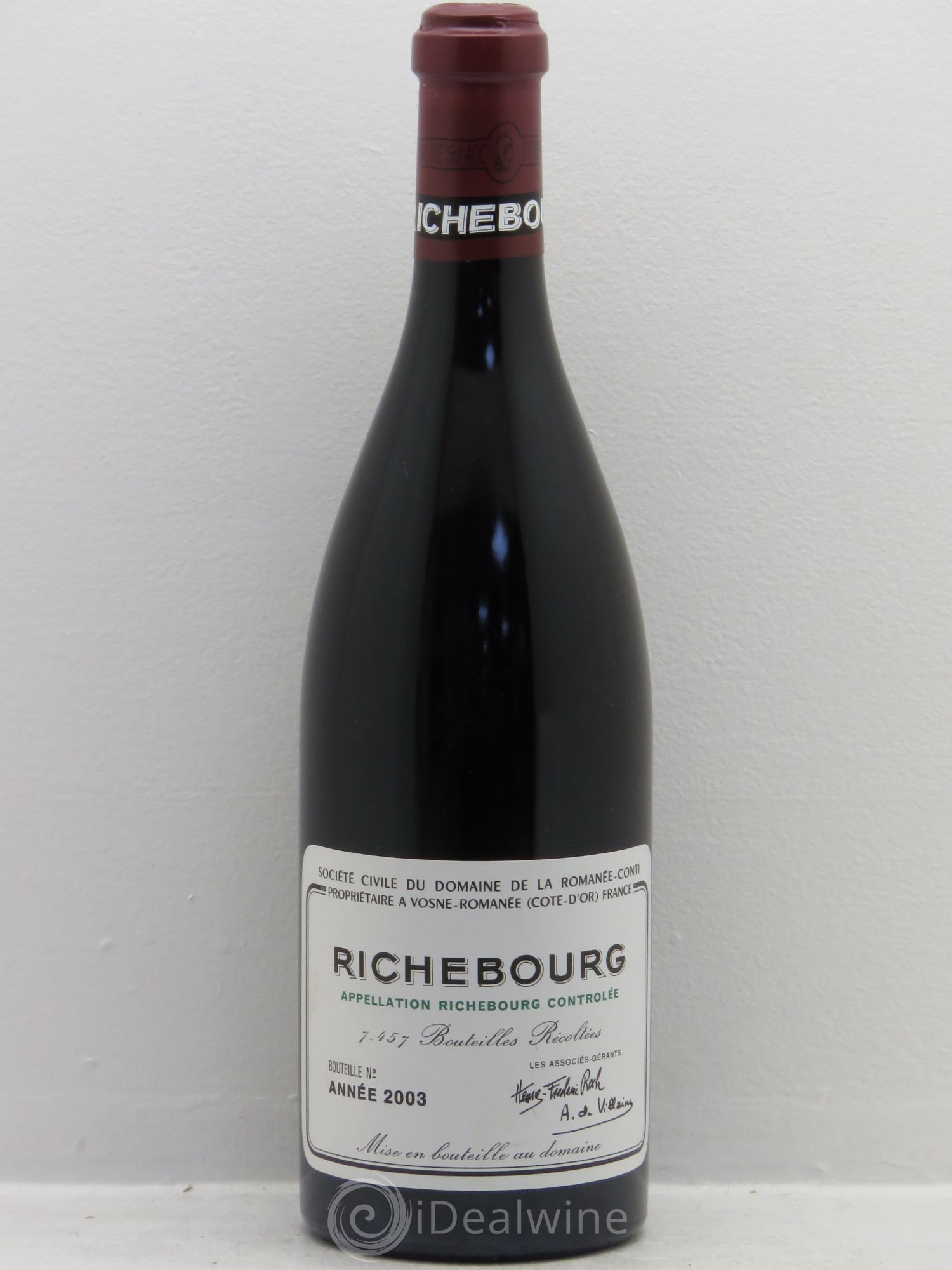 Richebourg Grand Cru Domaine de la Romanée-Conti 2003 - Lot de 1 bouteille - 0