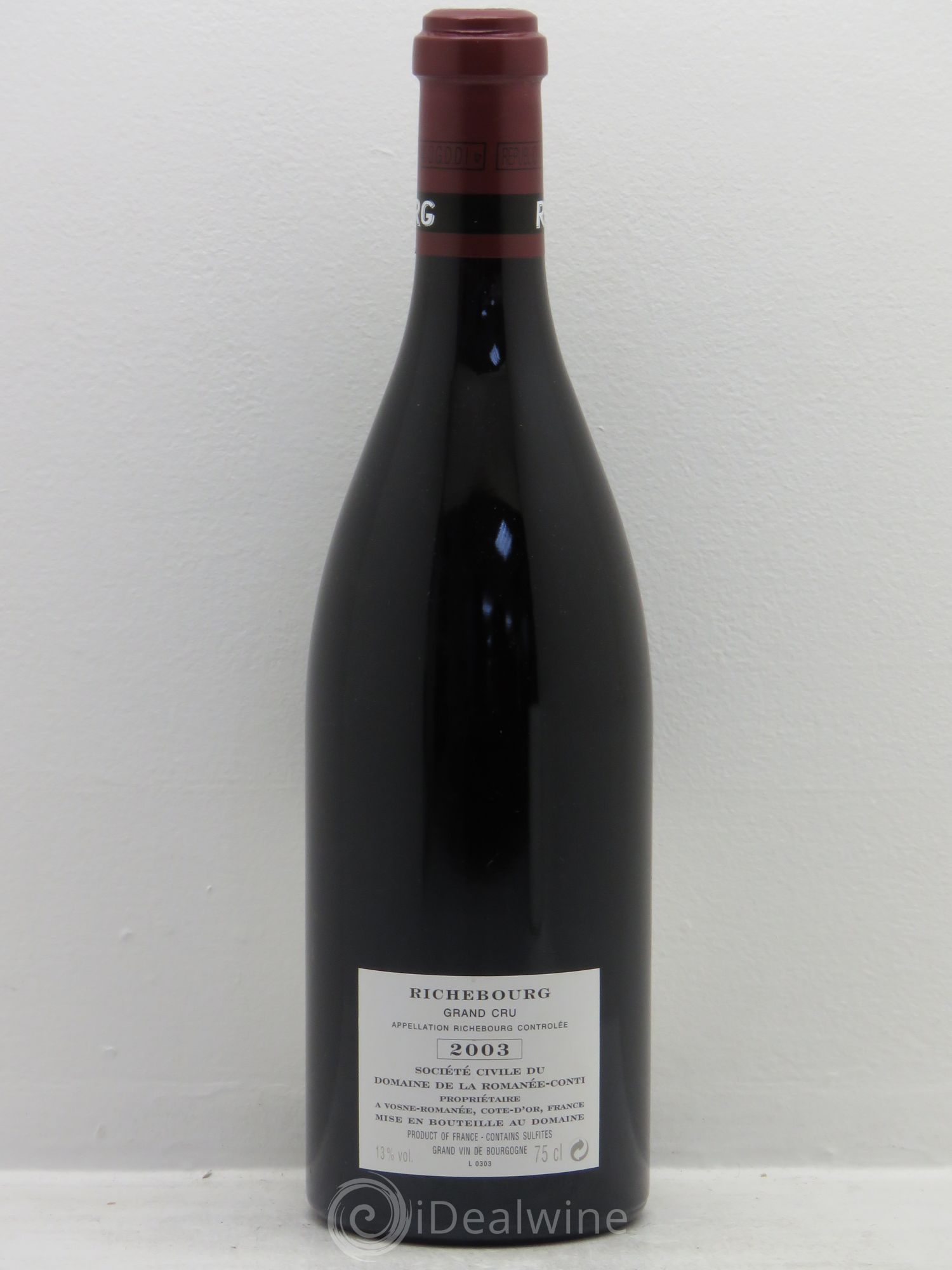 Richebourg Grand Cru Domaine de la Romanée-Conti 2003 - Posten von 1 Flasche - 1