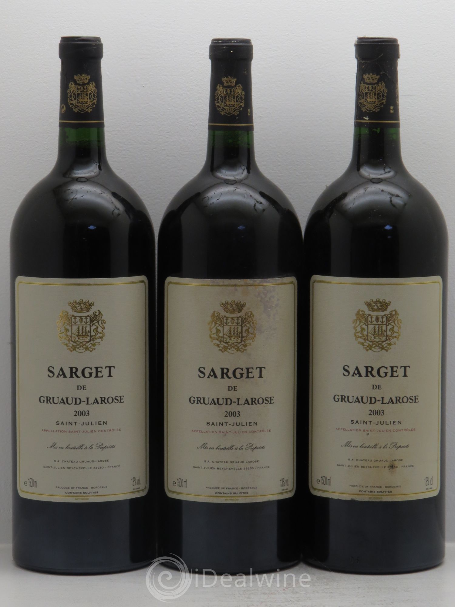 Sarget de Gruaud Larose Second Vin 2003 - Lot de 3 magnums - 0