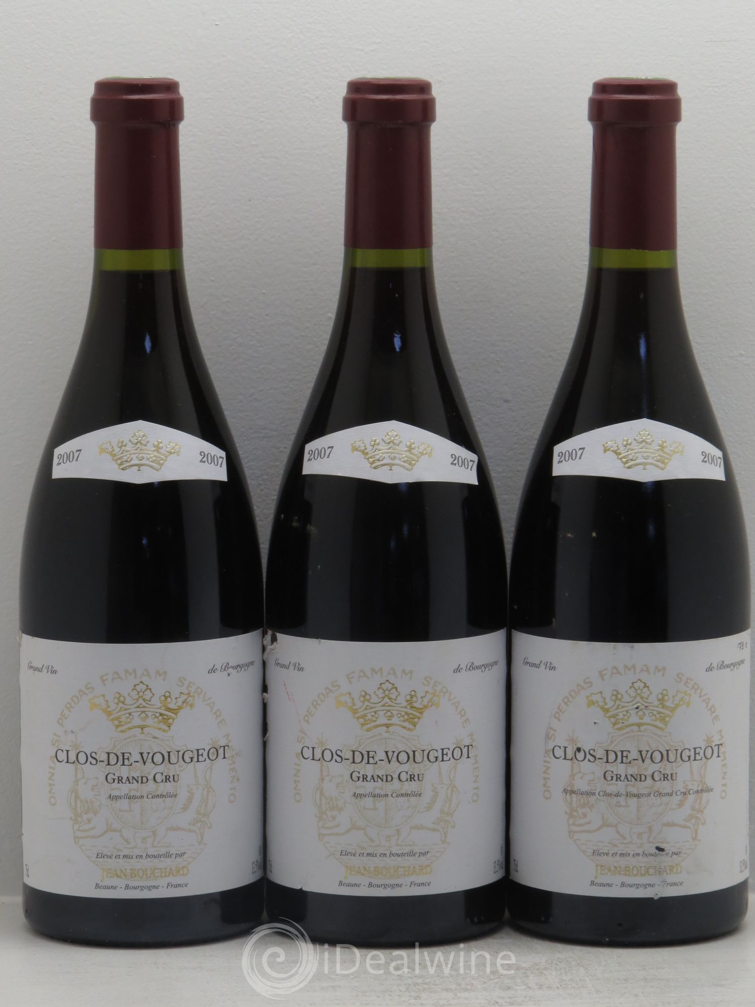 Clos de Vougeot Grand Cru Jean Bouchard 2007 - Lot de 3 bouteilles - 0