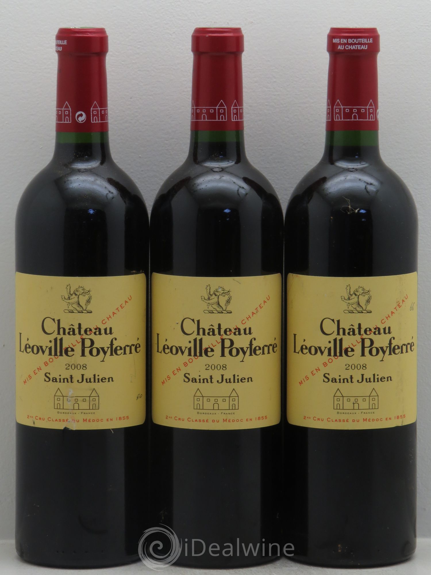 Château Léoville Poyferré 2ème Grand Cru Classé 2008 - Lot de 3 bouteilles - 0