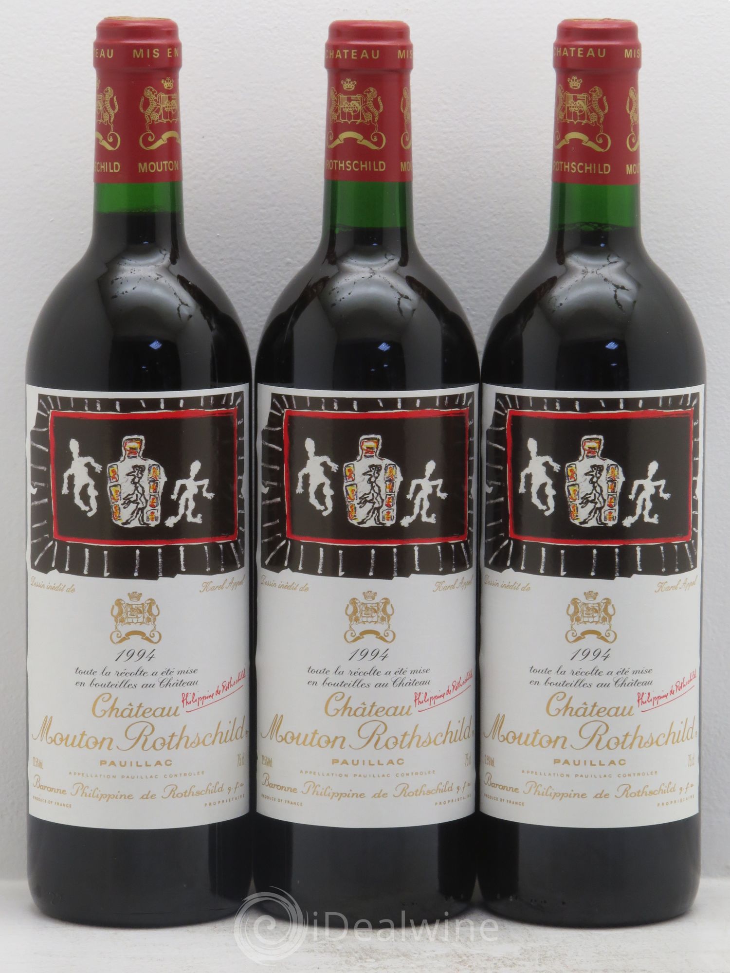 Château Mouton Rothschild 1er Grand Cru Classé 1994 - Lot de 3 bouteilles - 0