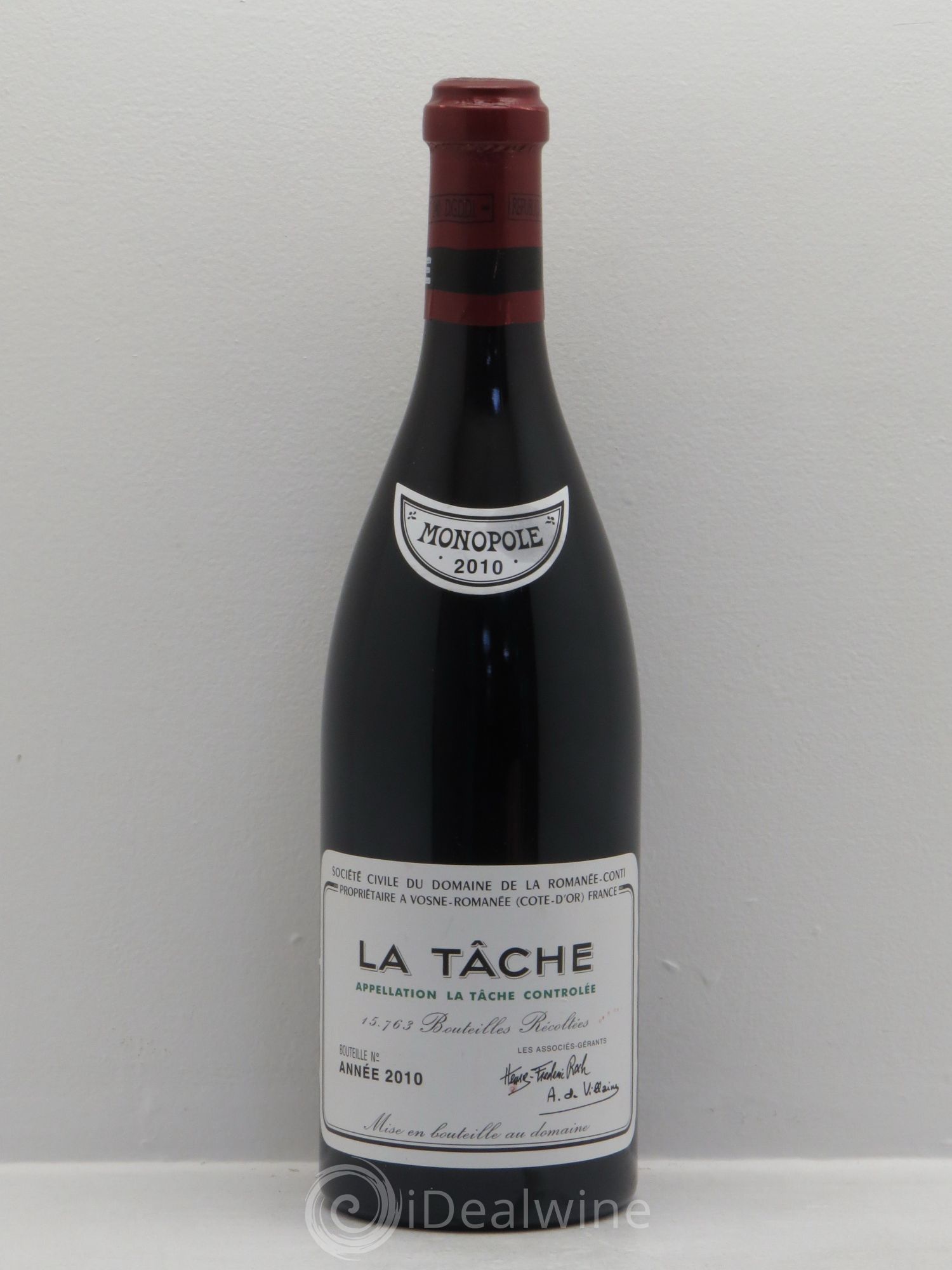 La Tâche Grand Cru Domaine de la Romanée-Conti 2010 - Lot de 1 bouteille - 0