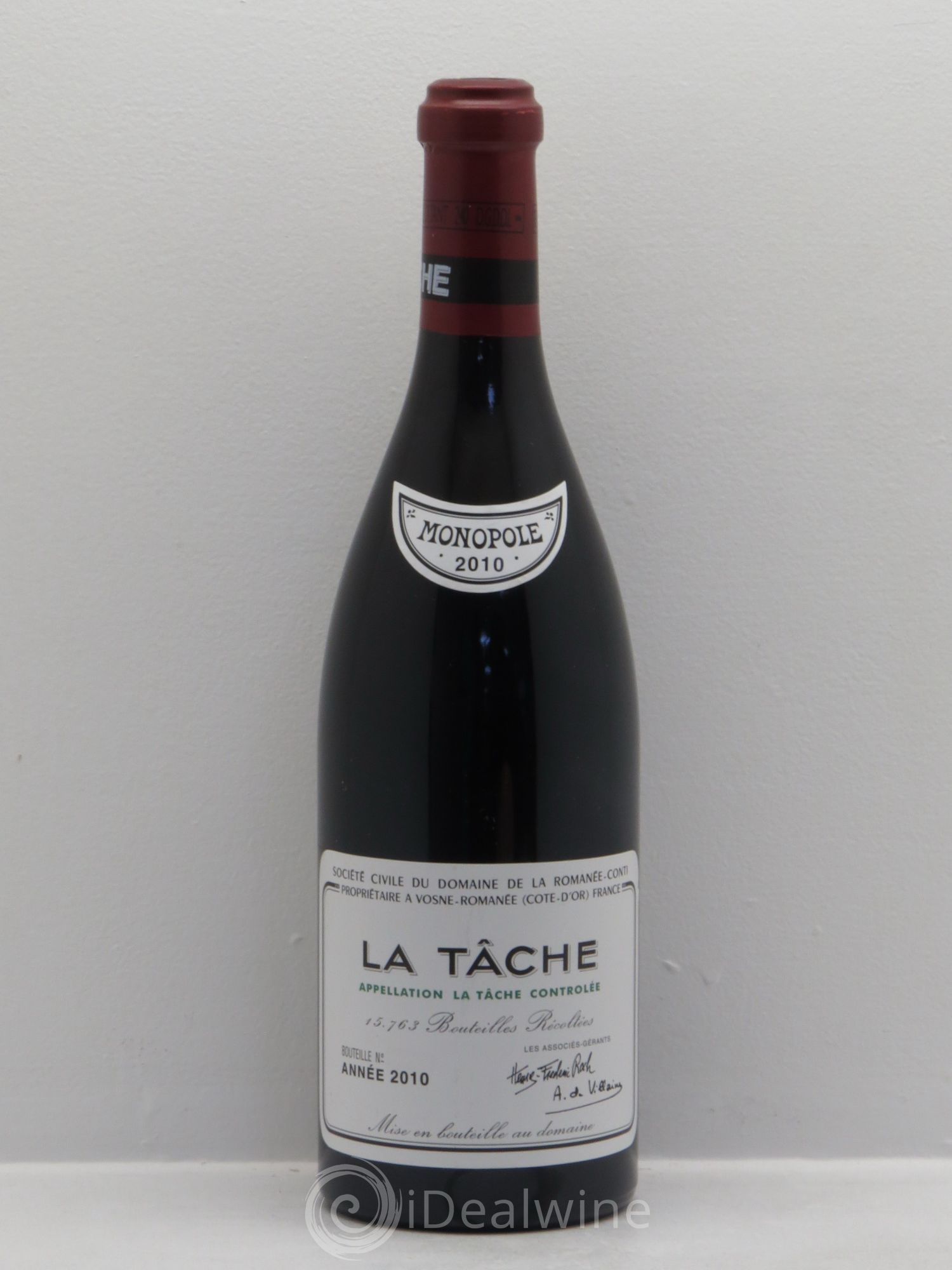 La Tâche Grand Cru Domaine de la Romanée-Conti 2010 - Lot de 1 bouteille - 0