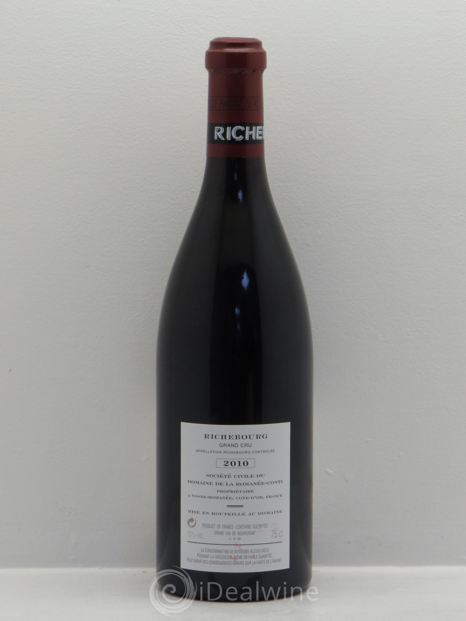 Richebourg Grand Cru Domaine de la Romanée-Conti 2010 - Lot de 1 bouteille - 1