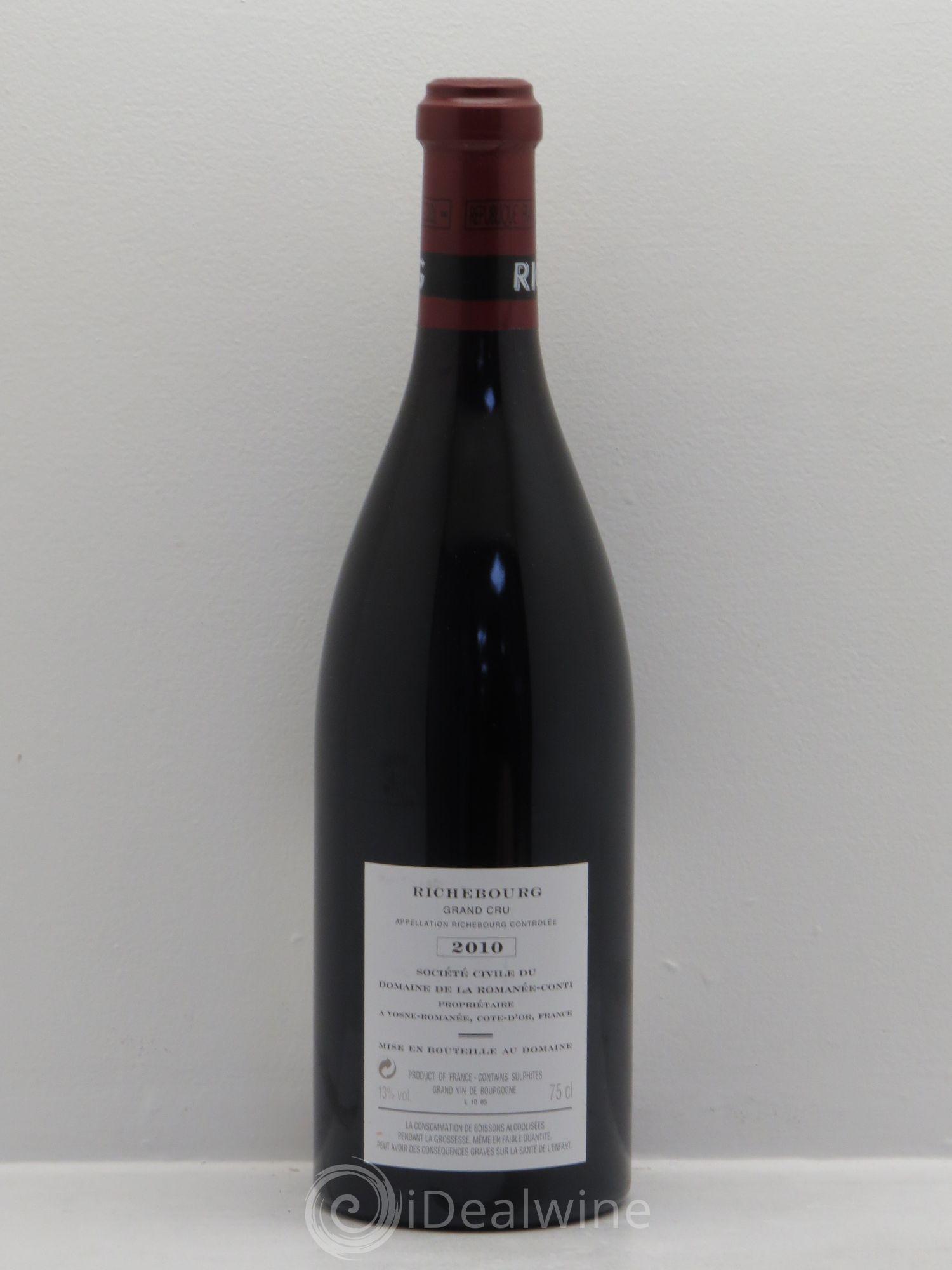 Richebourg Grand Cru Domaine de la Romanée-Conti 2010 - Lot de 1 bouteille - 1