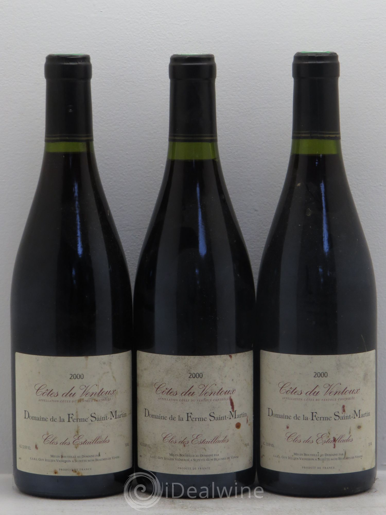 Ventoux Domaine de la ferme Saint Martin Clos des Estaillades 2000 - Posten von 3 Flaschen - 0