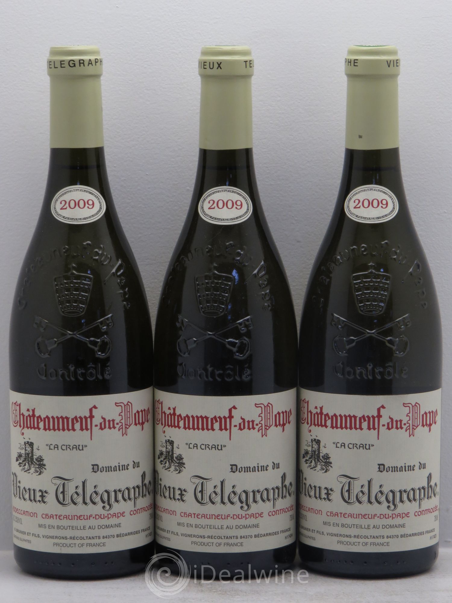 Châteauneuf-du-Pape Vieux Télégraphe (Domaine du) Vignobles Brunier 2009 - Lot de 3 bouteilles - 0