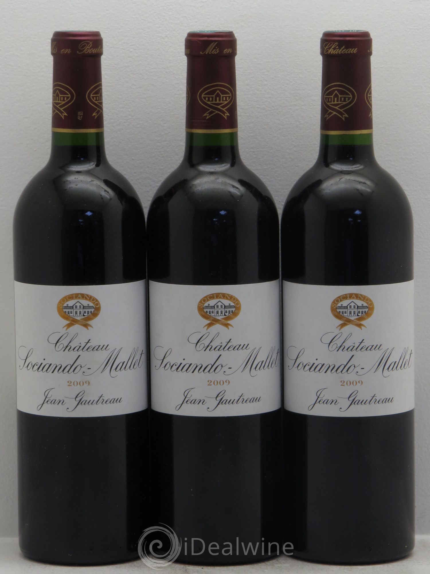Château Sociando Mallet 2009 - Lot de 3 bouteilles - 0