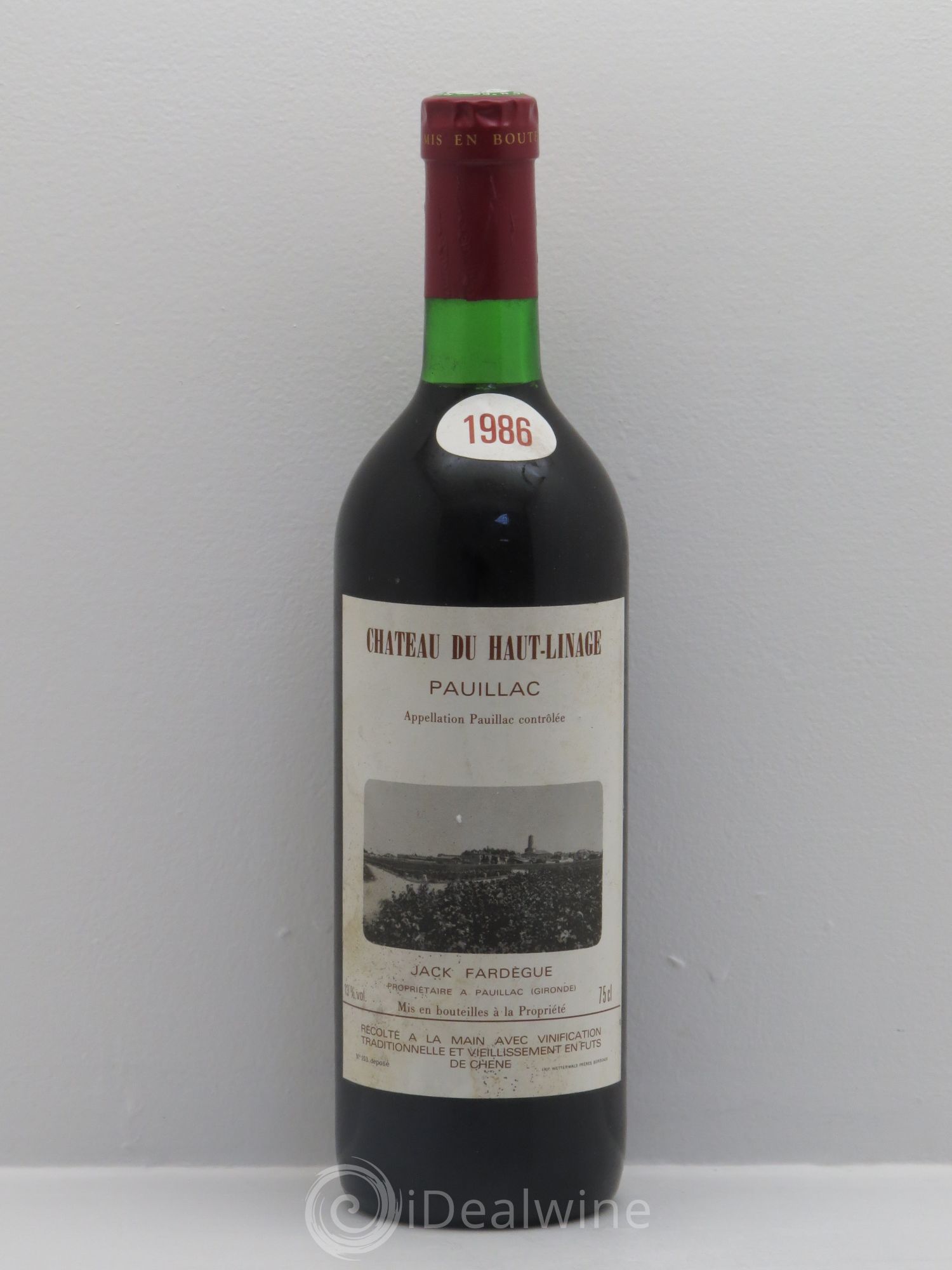 Pauillac Château Haut Linage 1986 - Lot de 1 bouteille - 0