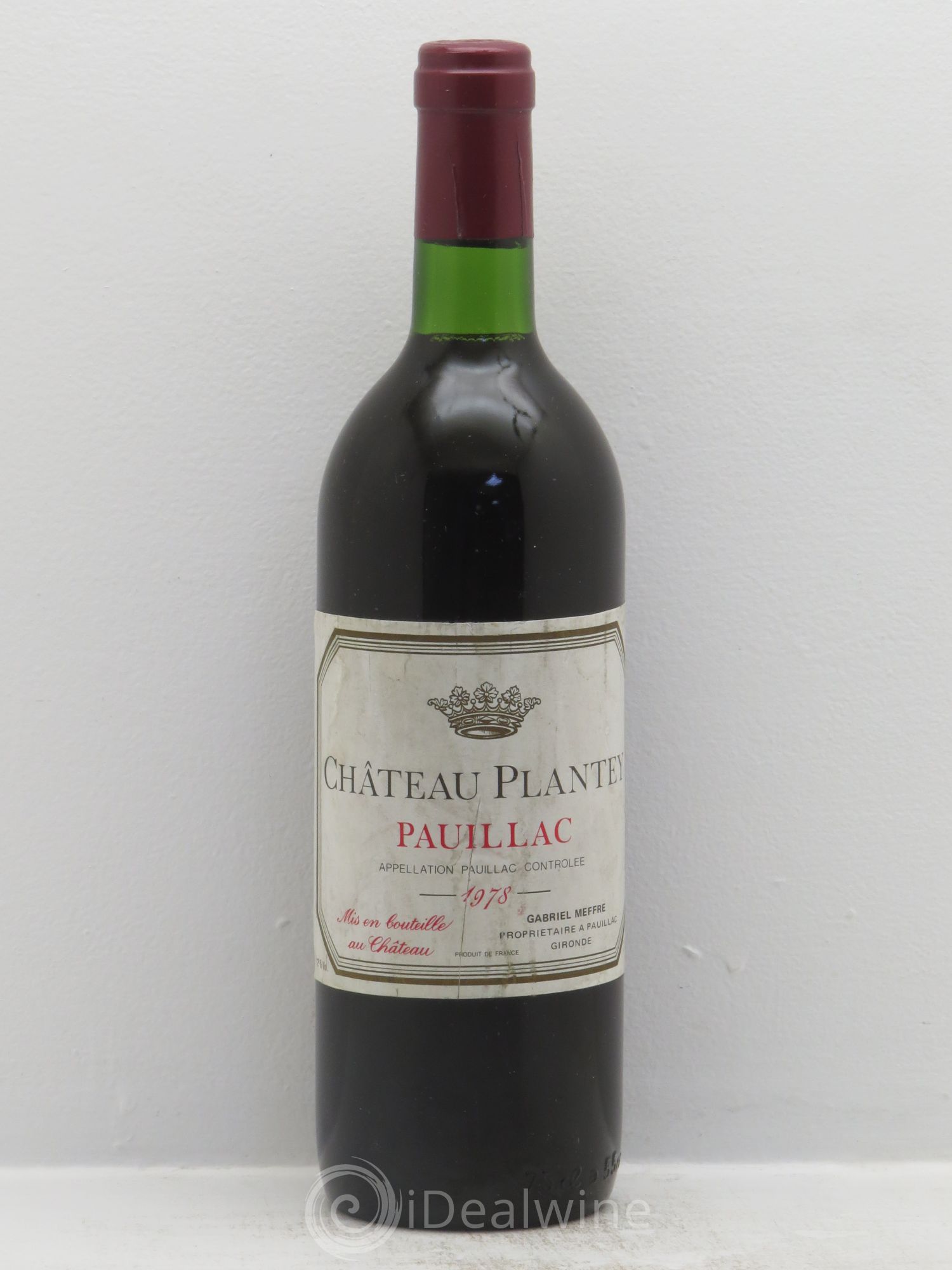 Château Plantey Cru Bourgeois 1978 - Lot de 1 bouteille - 0