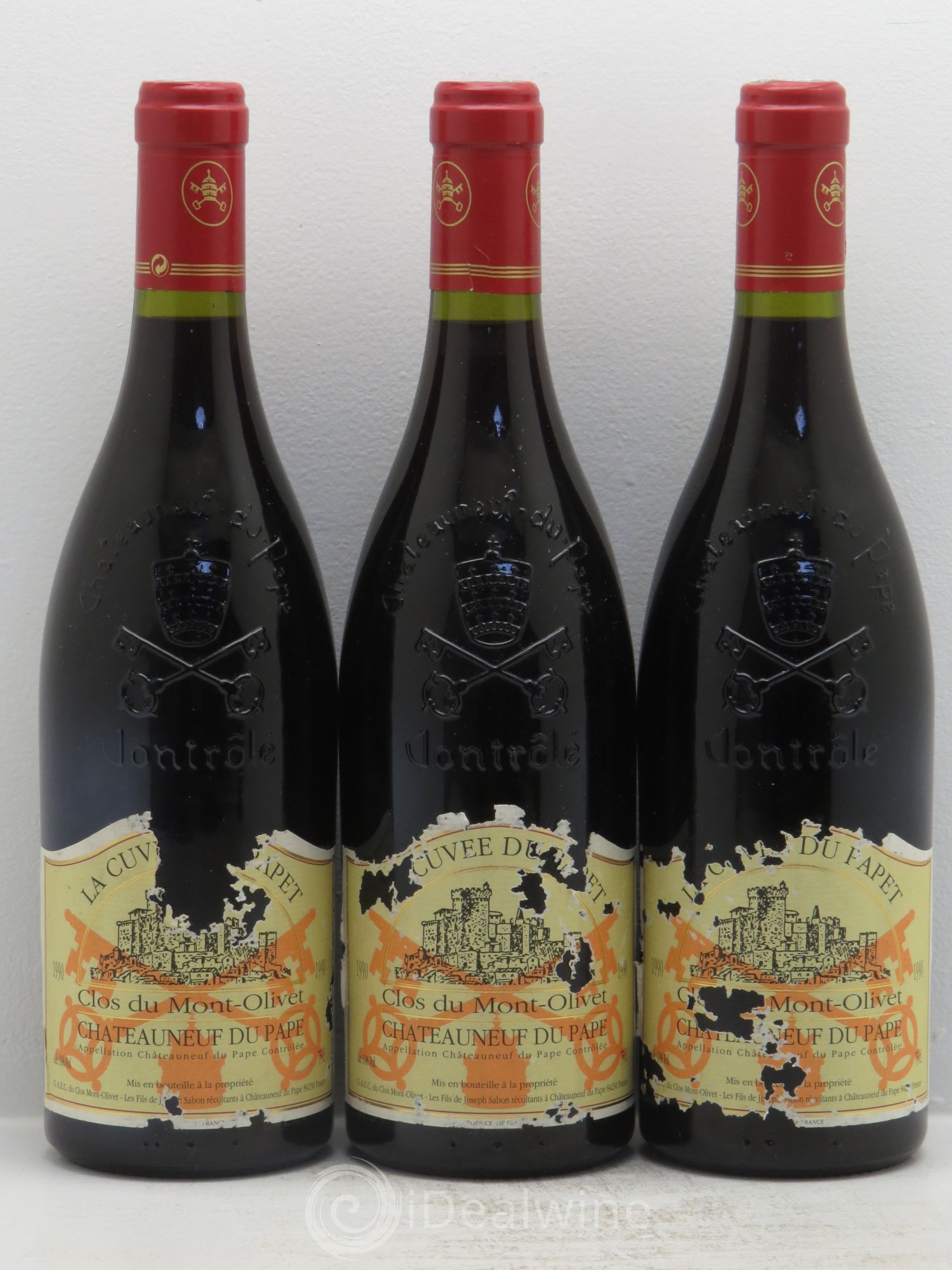 Châteauneuf-du-Pape Cuvée du Papet Clos du Mont-Olivet 1990 - Lot de 3 bouteilles - 0