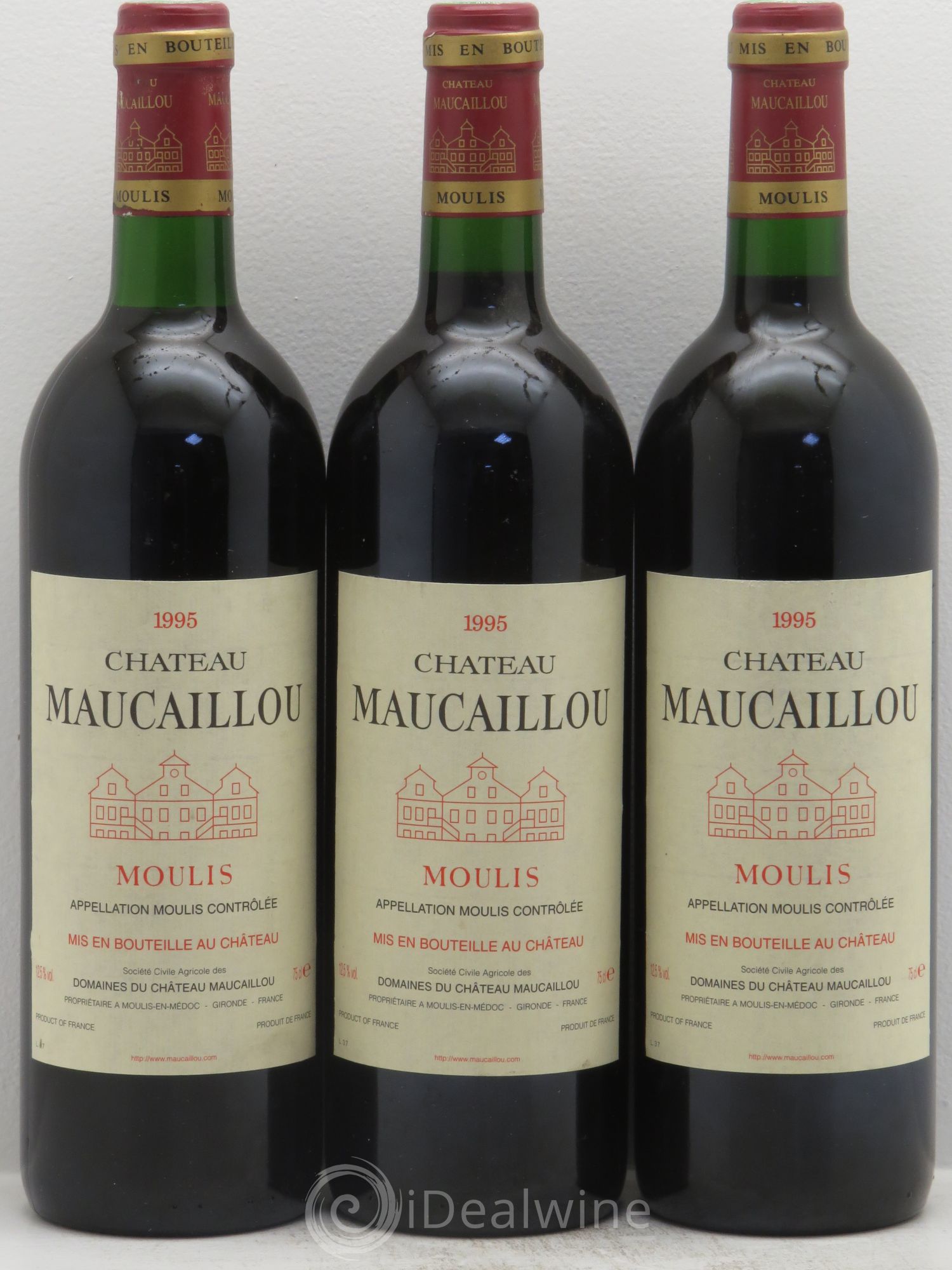 Château Maucaillou 1995 - Lot de 3 bouteilles - 0