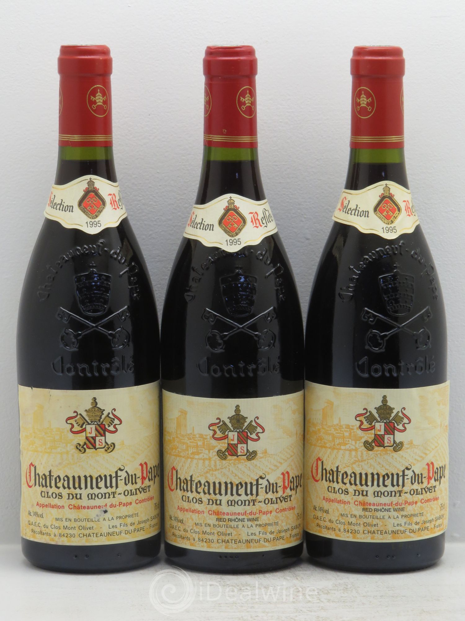 Châteauneuf-du-Pape Clos du Mont-Olivet sélection reflets 1995 - Lot de 3 bouteilles - 0