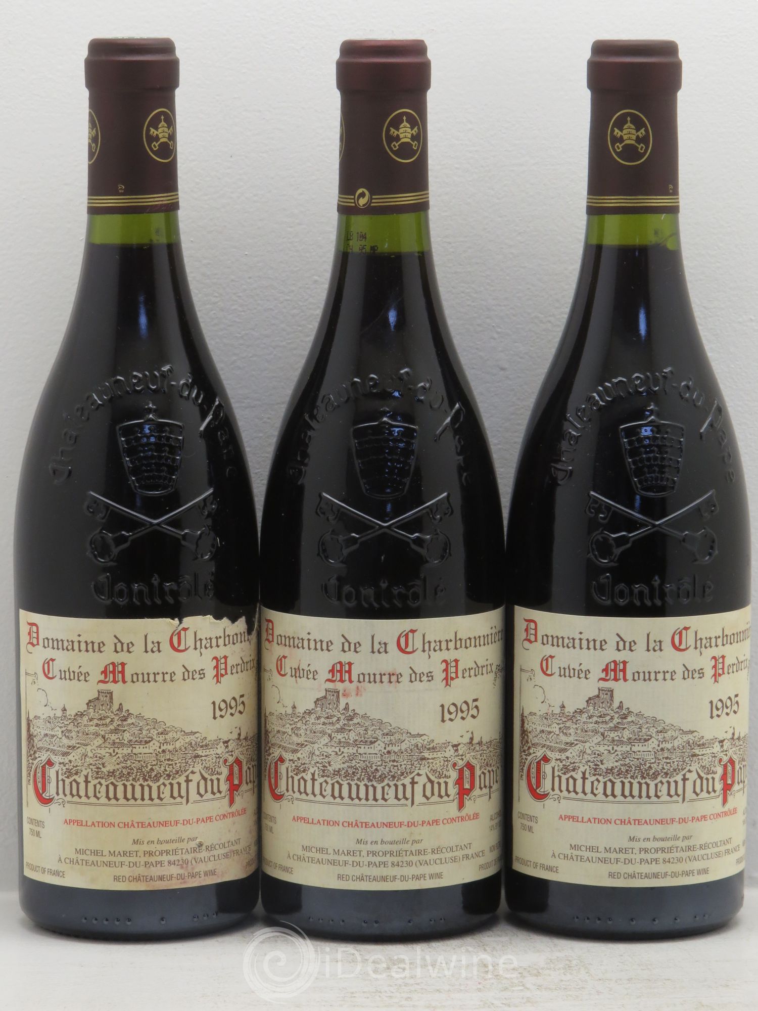 Châteauneuf-du-Pape Domaine de la Charbonnière Cuvée Mourre Perdrix 1995 - Posten von 3 Flaschen - 0