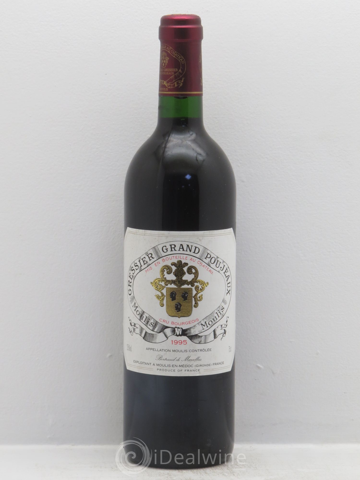 Château Gressier Grand Poujeaux Cru Bourgeois 1995 - Lot de 1 bouteille - 0
