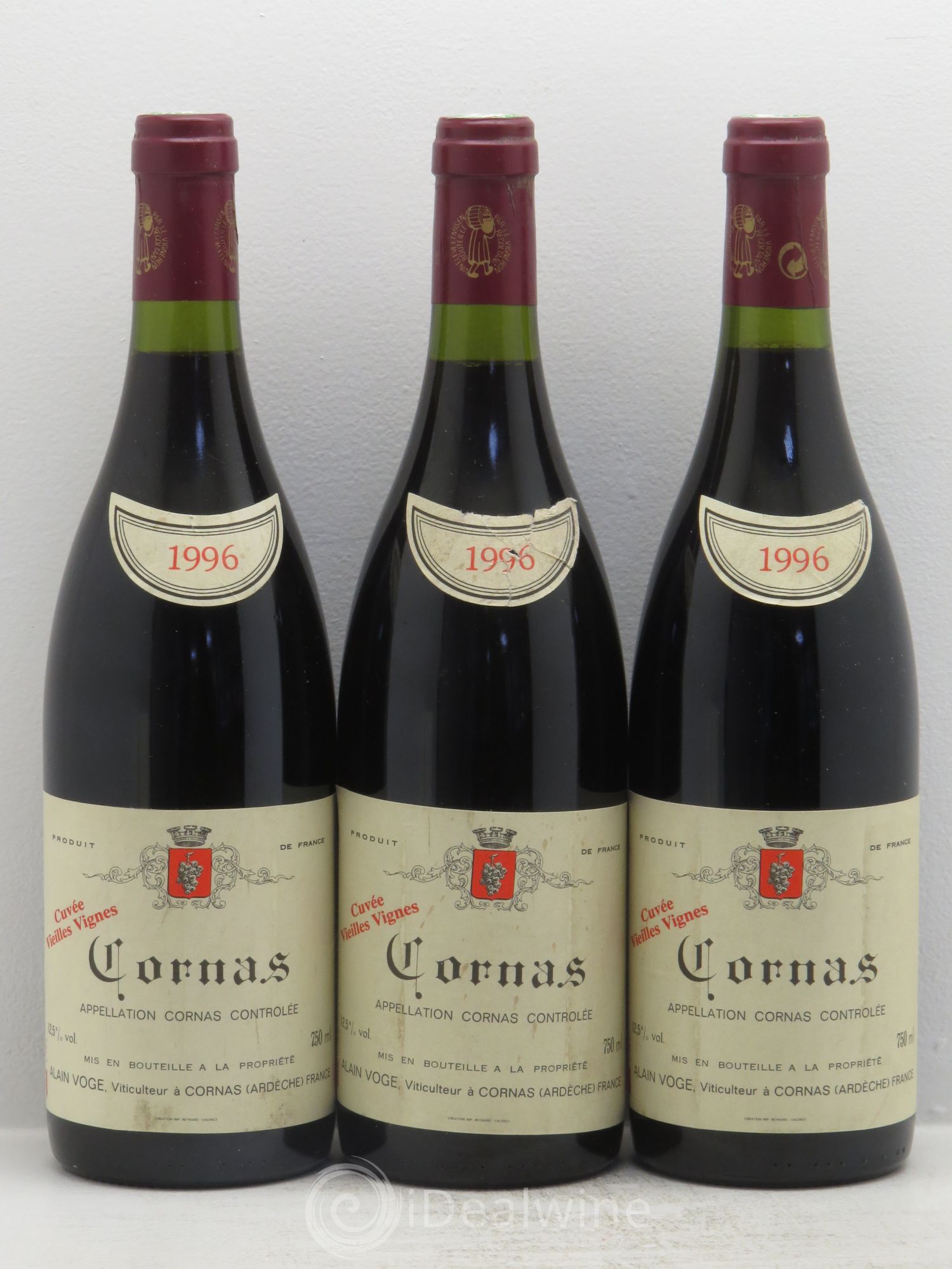 Cornas Les Vieilles Vignes Alain Voge (Domaine) 1996 - Lotto di 3 bottiglie - 0