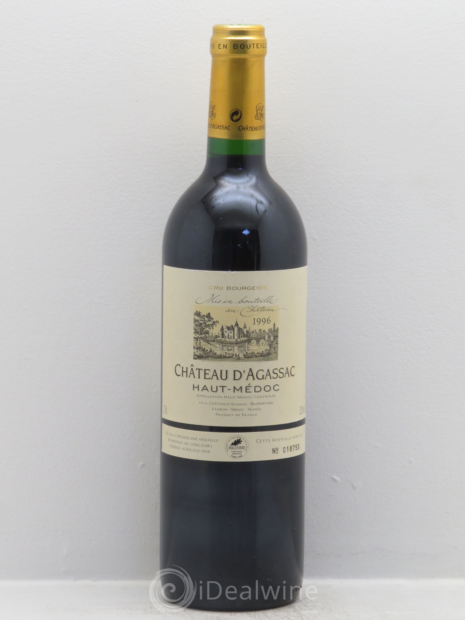 Château d' Agassac Cru Bourgeois 1996 - Lot de 1 bouteille - 0
