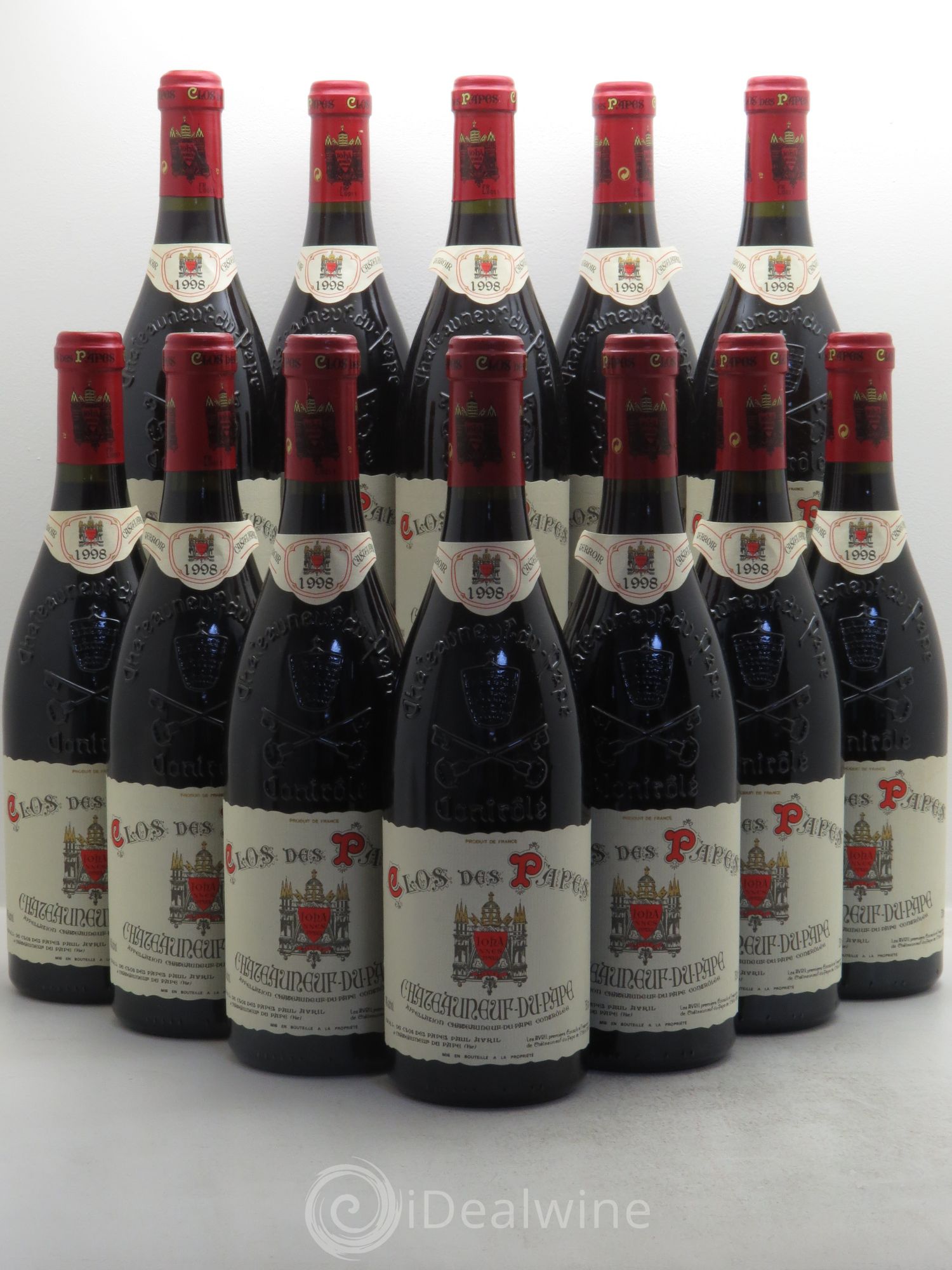 Châteauneuf-du-Pape Clos des Papes - Paul Avril 1998 - Lot de 12 bouteilles - 0