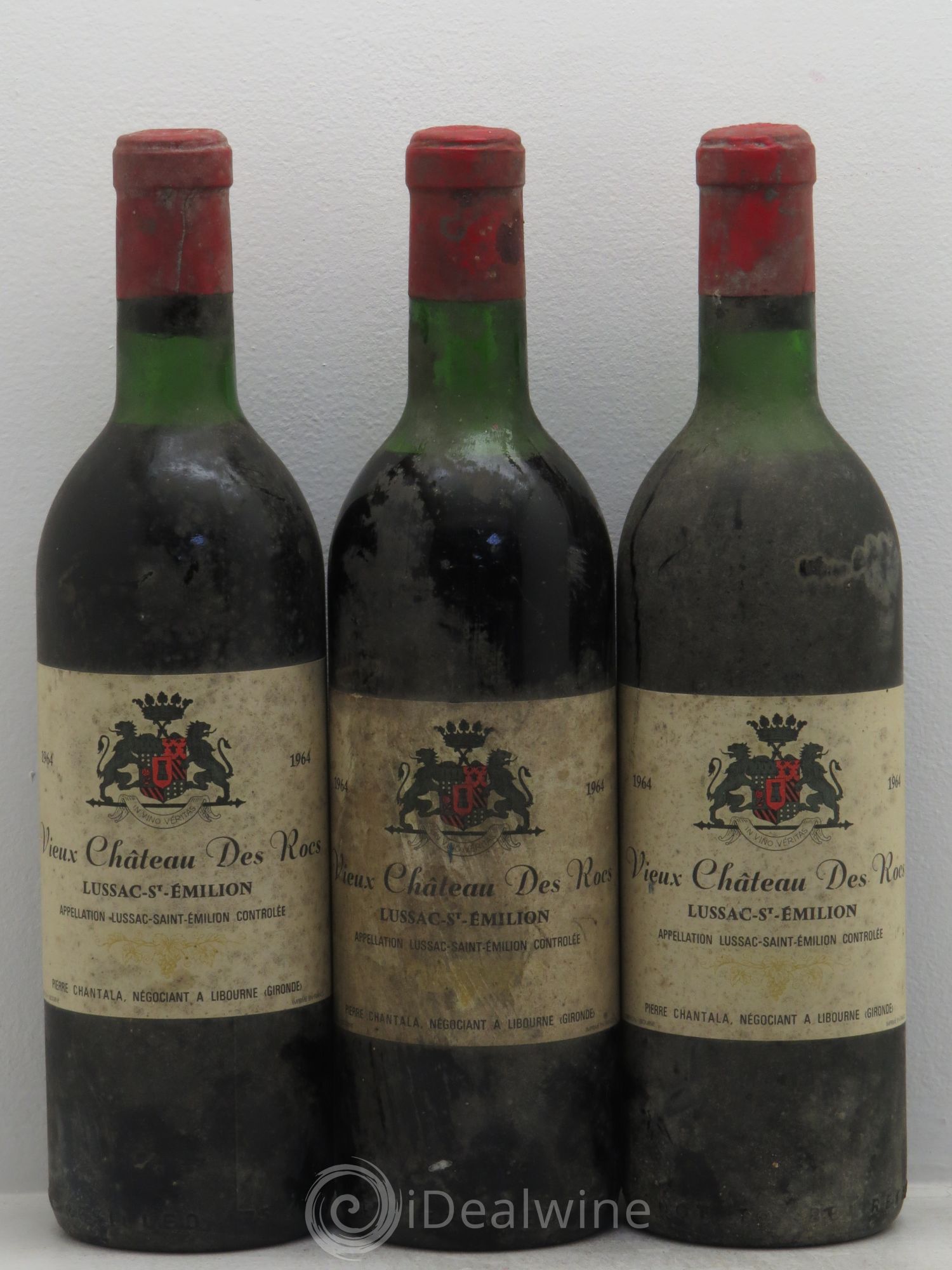 Bordeaux Vieux château des Rocs 1964 - Lot de 3 bouteilles - 0