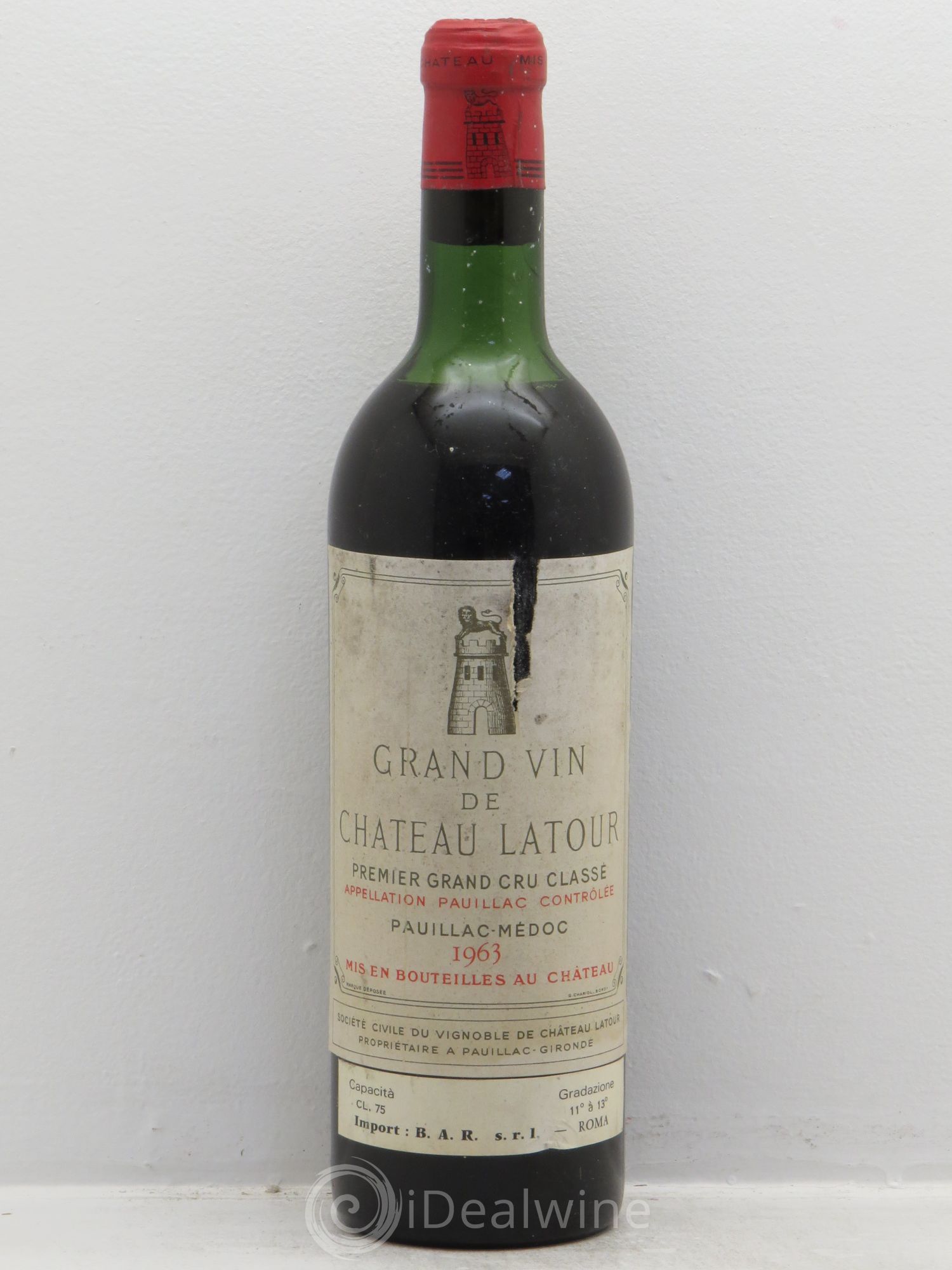Château Latour 1er Grand Cru Classé 1963 - Lot de 1 bouteille - 0