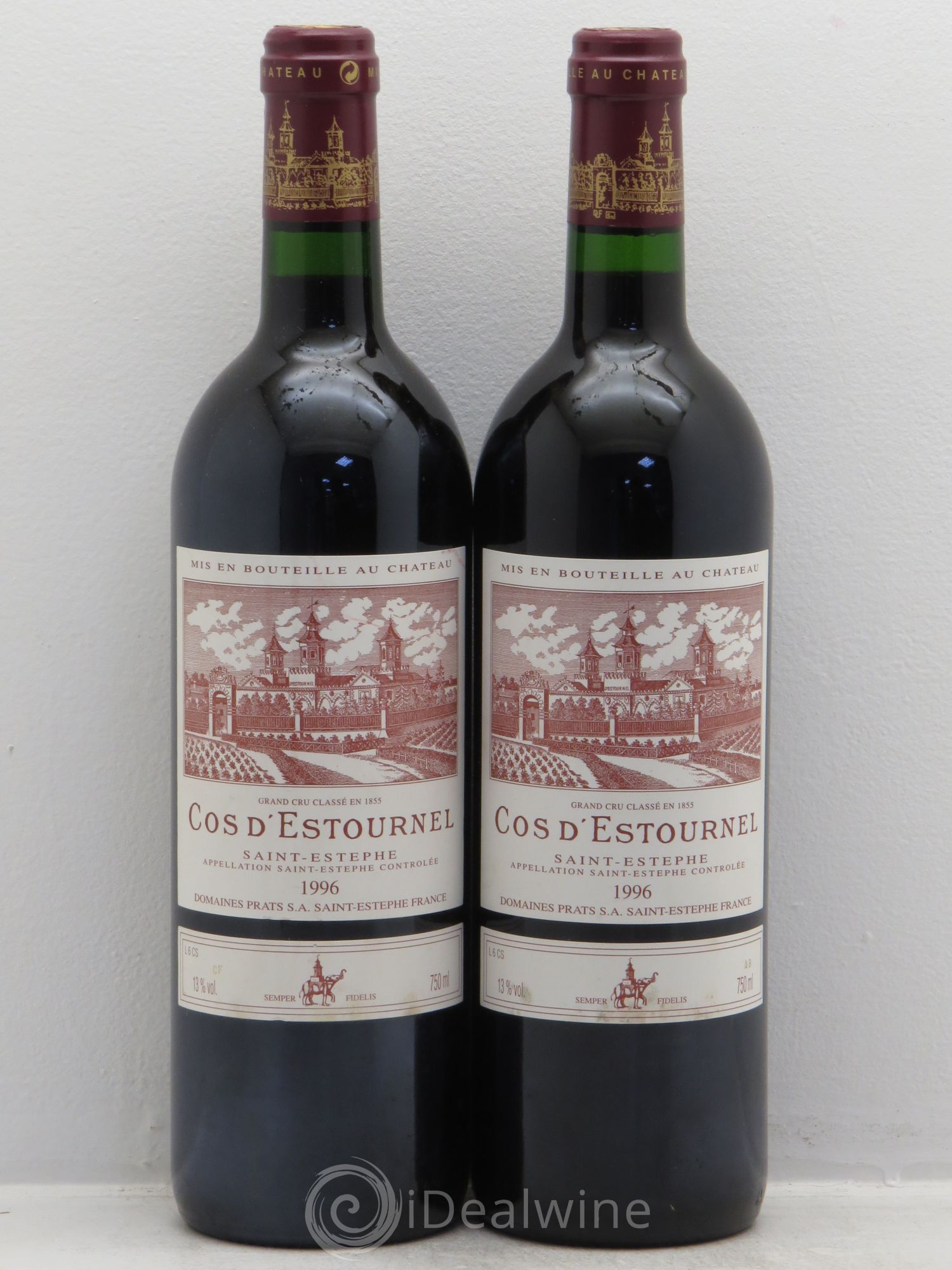 Cos d'Estournel 2ème Grand Cru Classé 1996 - Lot de 2 bouteilles - 0