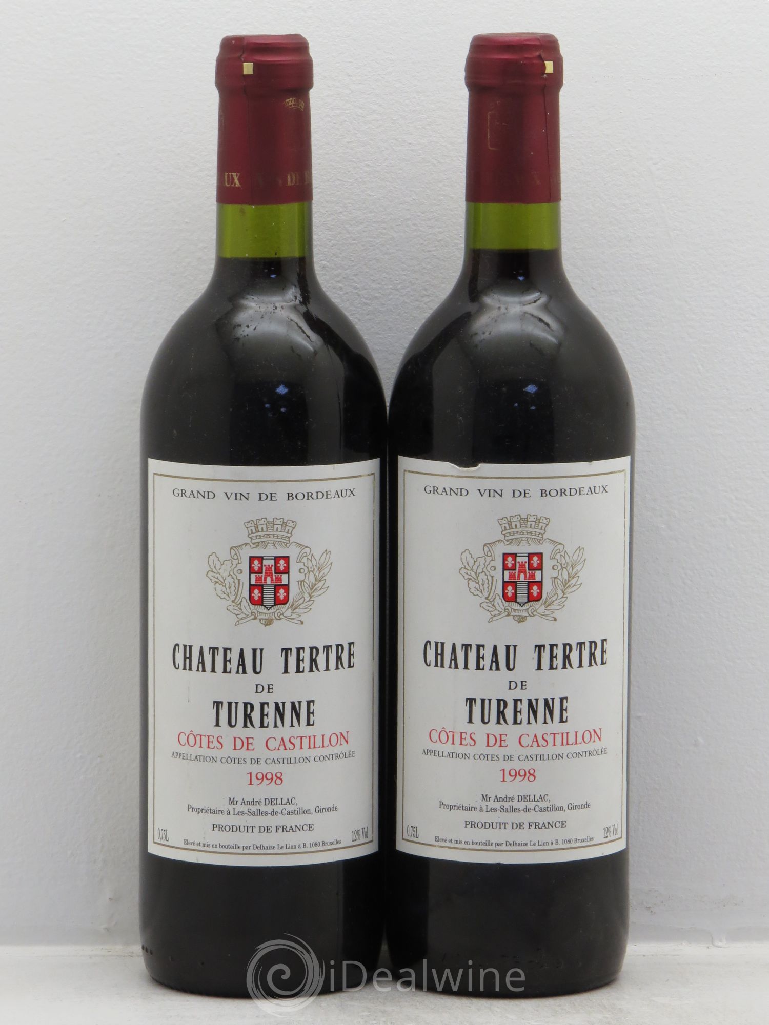 Castillon-Côtes-de-Bordeaux (Côtes-de-Castillon) Tertre de Turenne 1998 - Posten von 2 Flaschen - 0