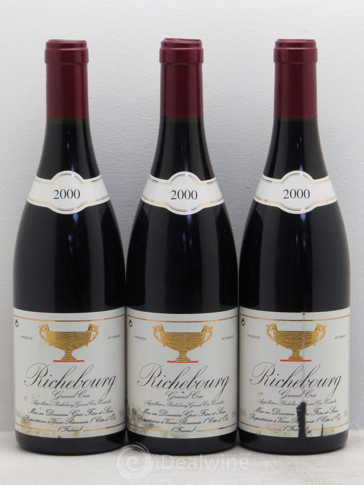 Richebourg Grand Cru Gros Frère & Soeur 2000 - Lot de 3 bouteilles - 0
